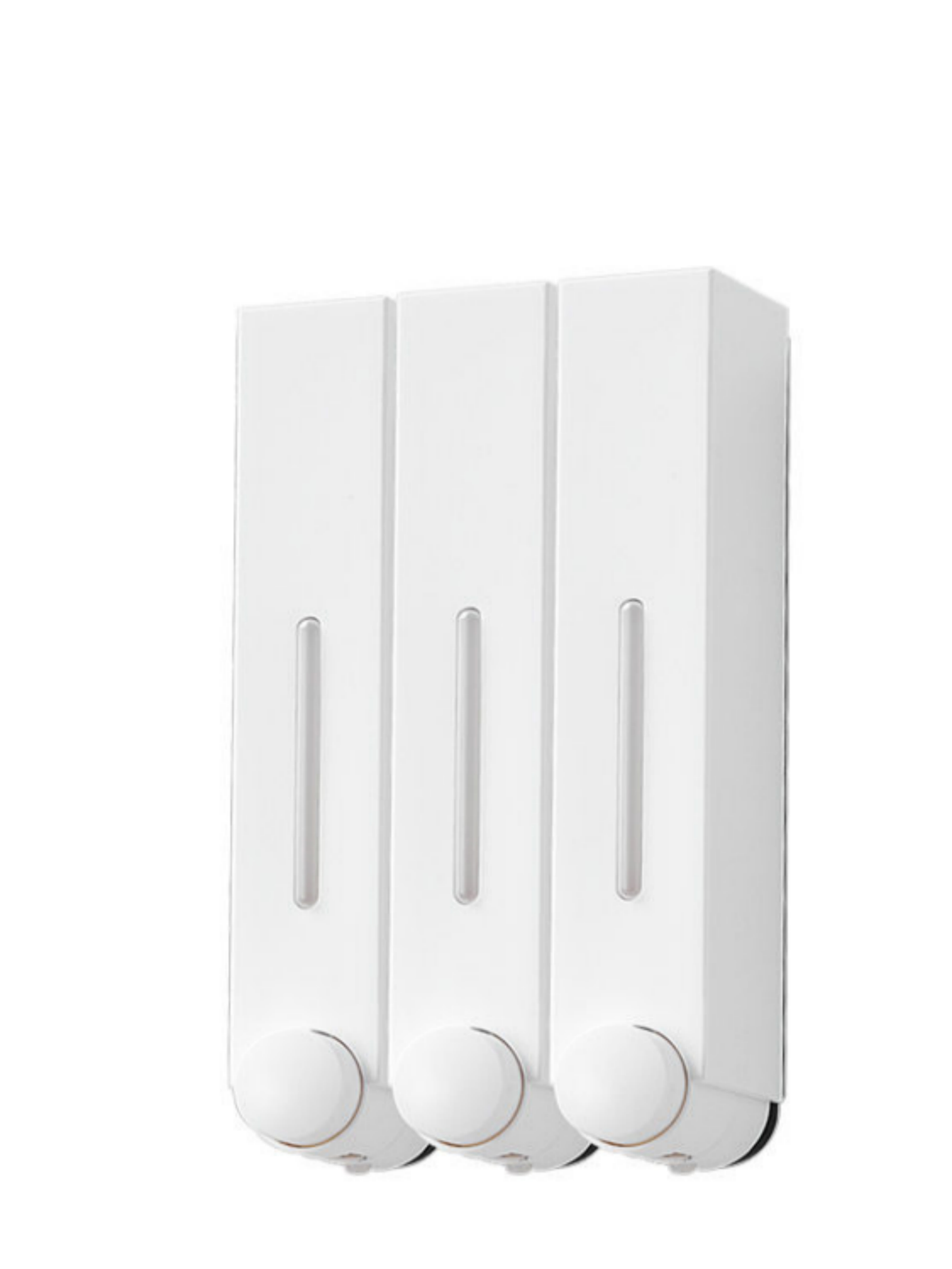 White Wall-Mounted Triple Soap Dispenser, 420Ml