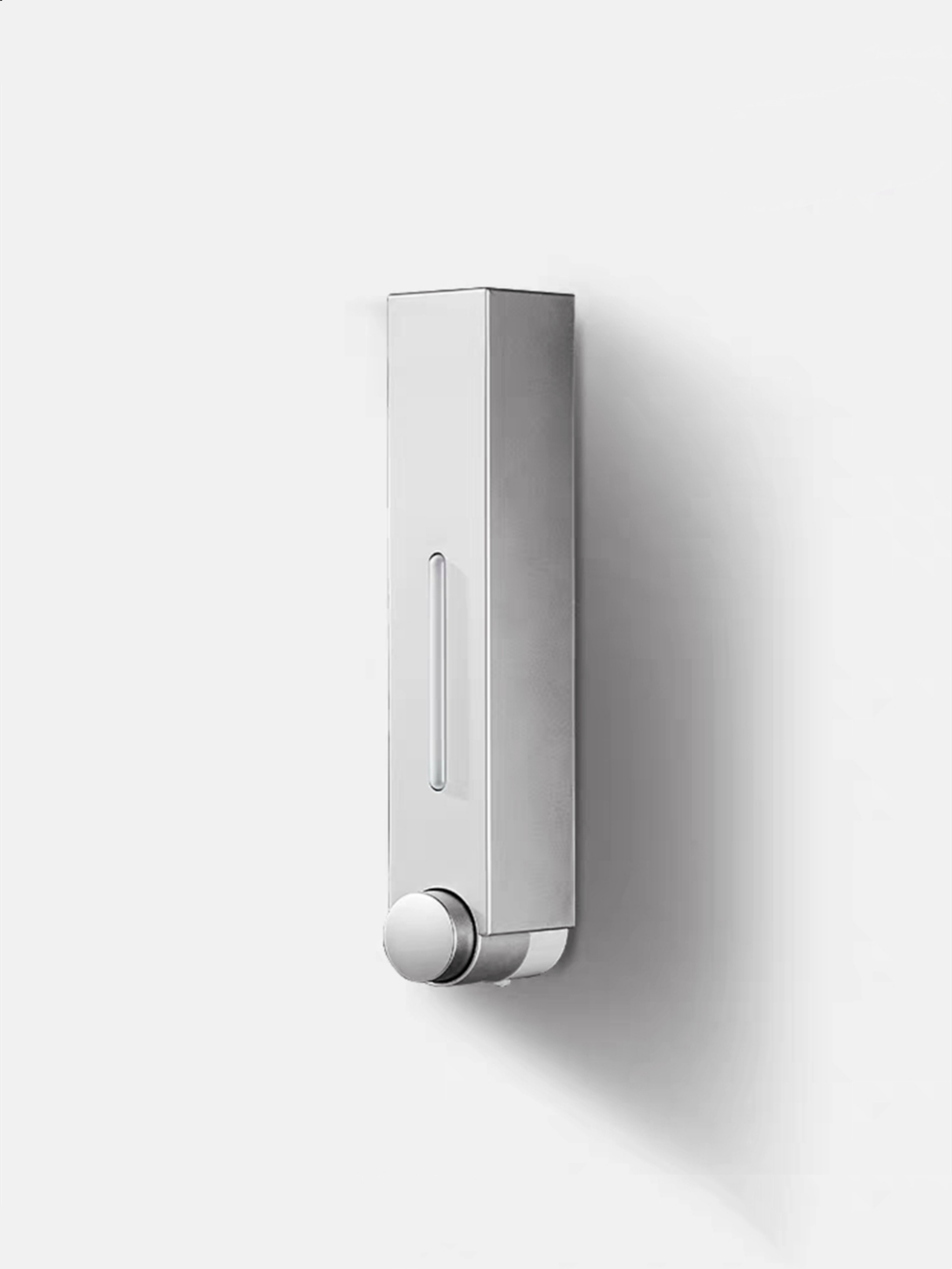 Sleek Silver Wall-Mounted Soap Dispenser - 421ml ABS Design