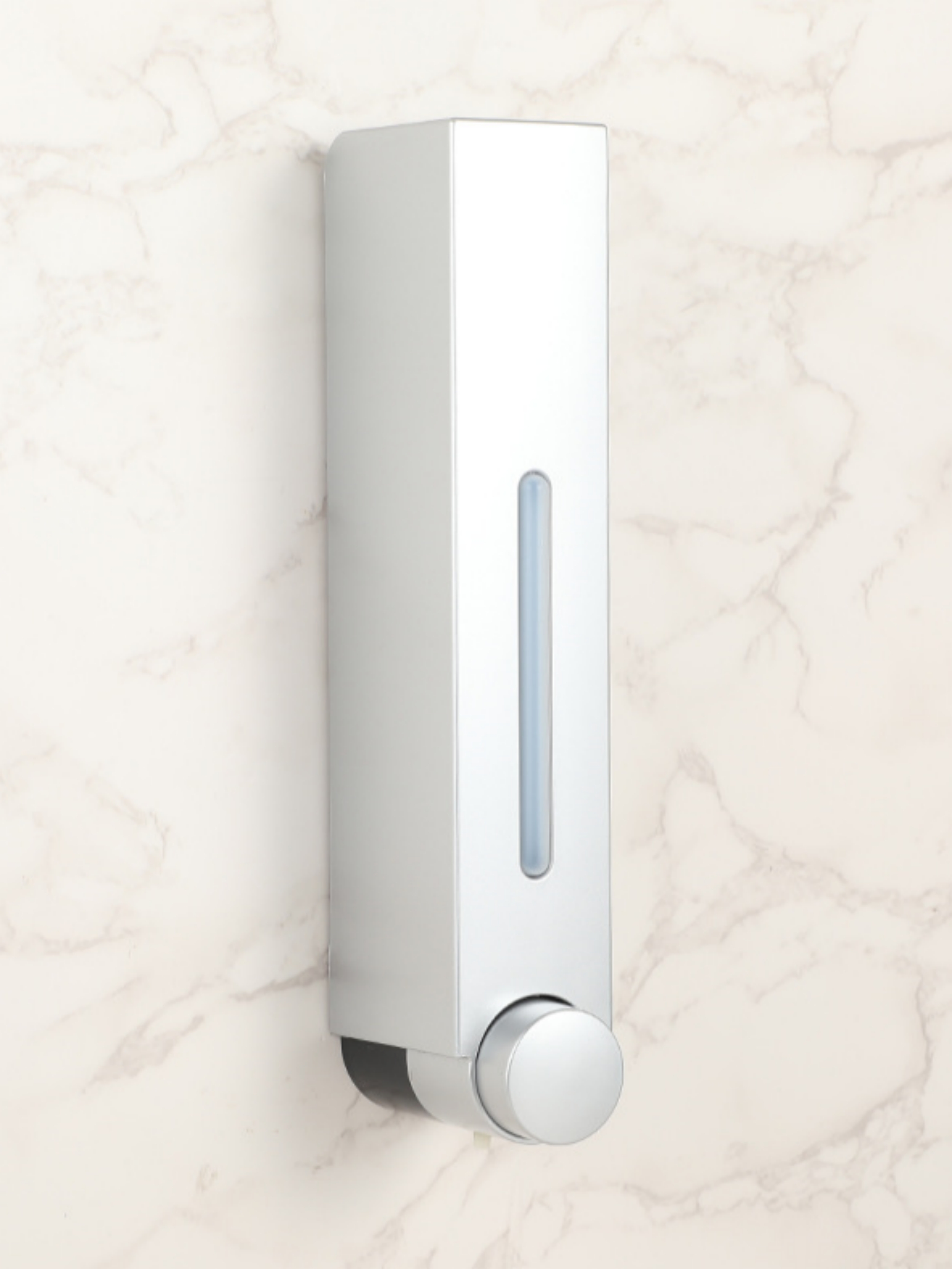 Sleek Silver Wall-Mounted Soap Dispenser - 421ml ABS Design