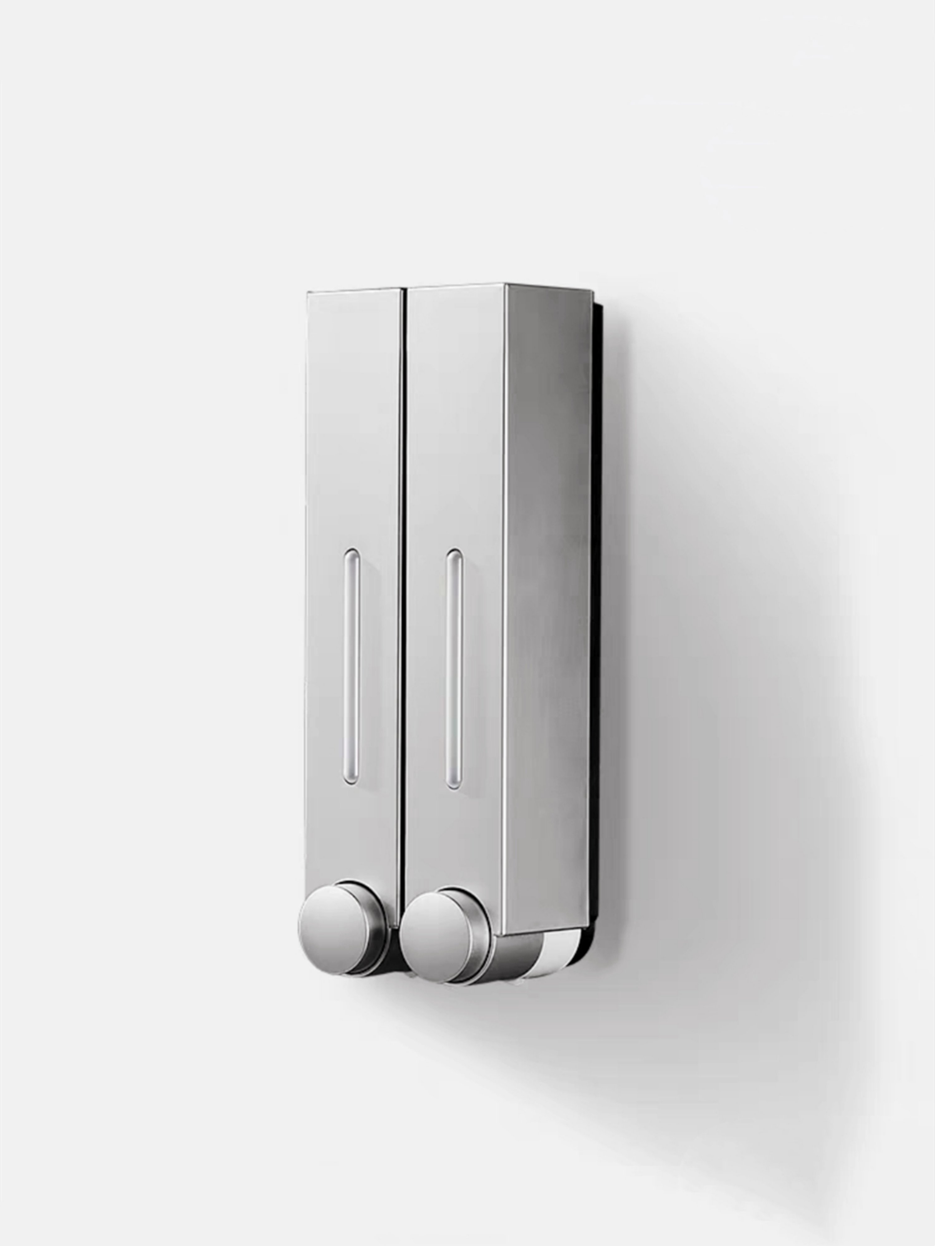 Classic Silver Wall-Mounted Double Soap Dispenser - 420Ml