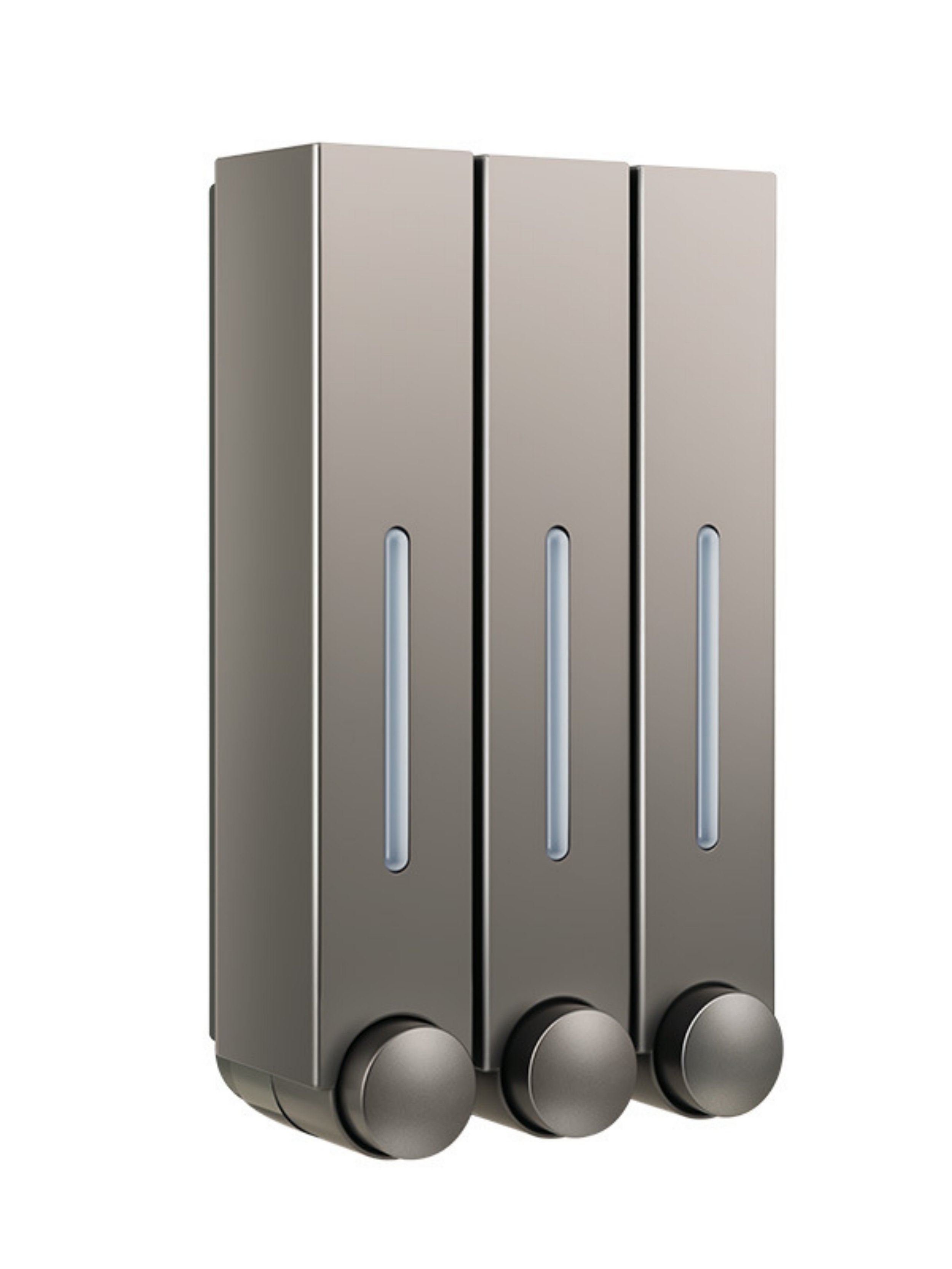 Grey Wall-Mounted Triple Soap Dispenser - 3x420ml ABS