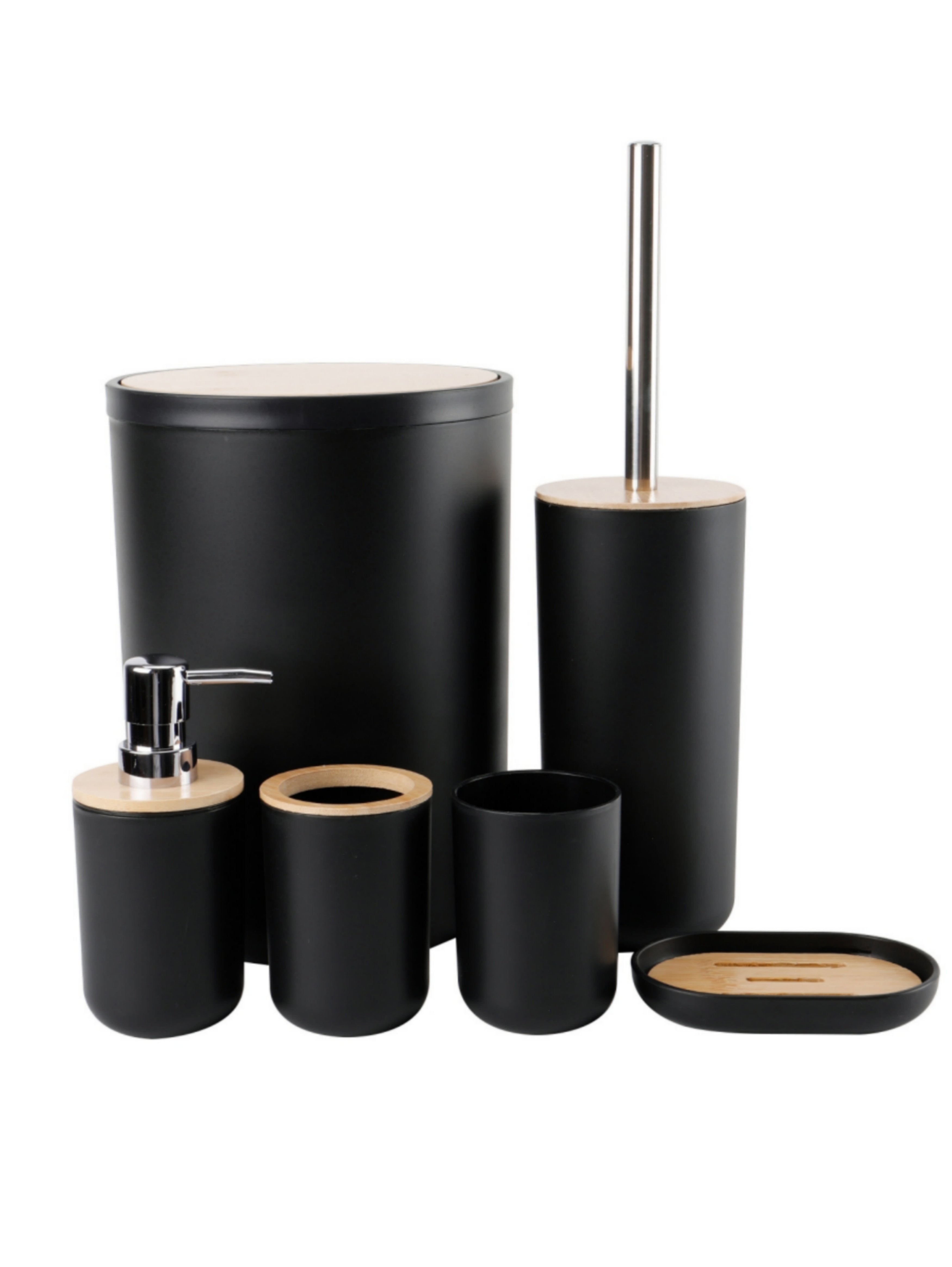 6-Piece  Bathroom Accessory Set with Trash Can And Toilet Brush