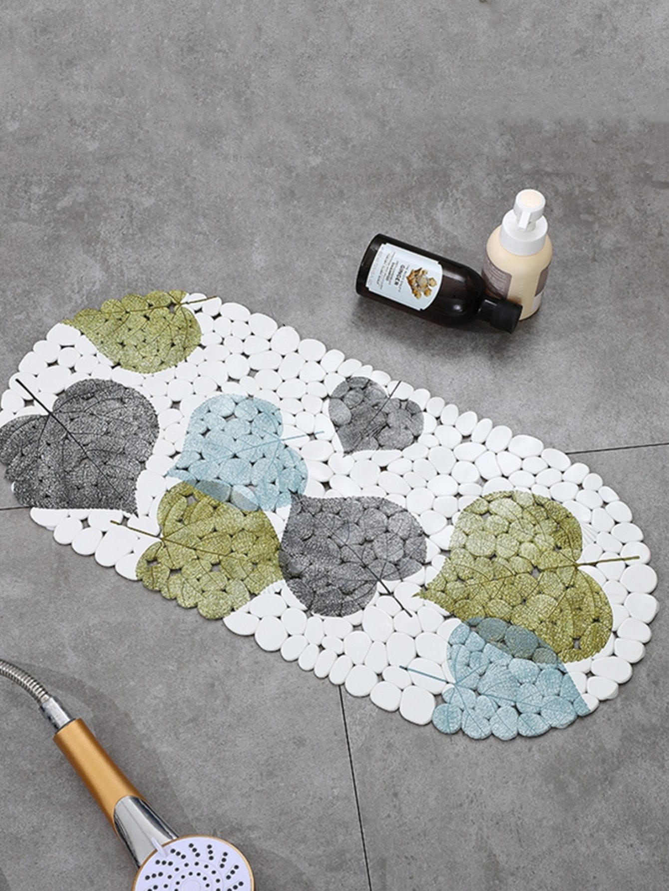 Botanical Leaf PVC Non-Slip Bath Mat