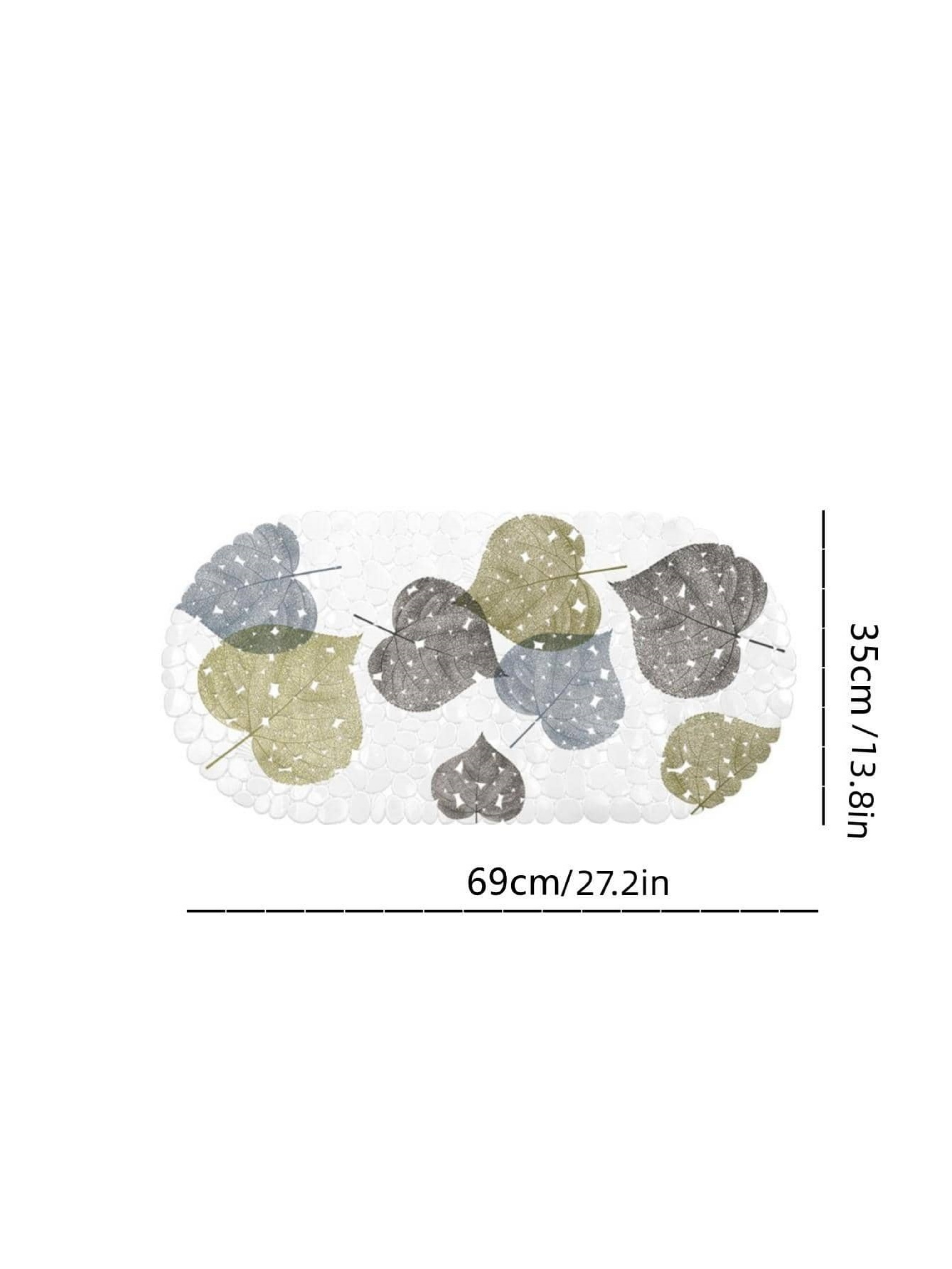 Botanical Leaf PVC Non-Slip Bath Mat