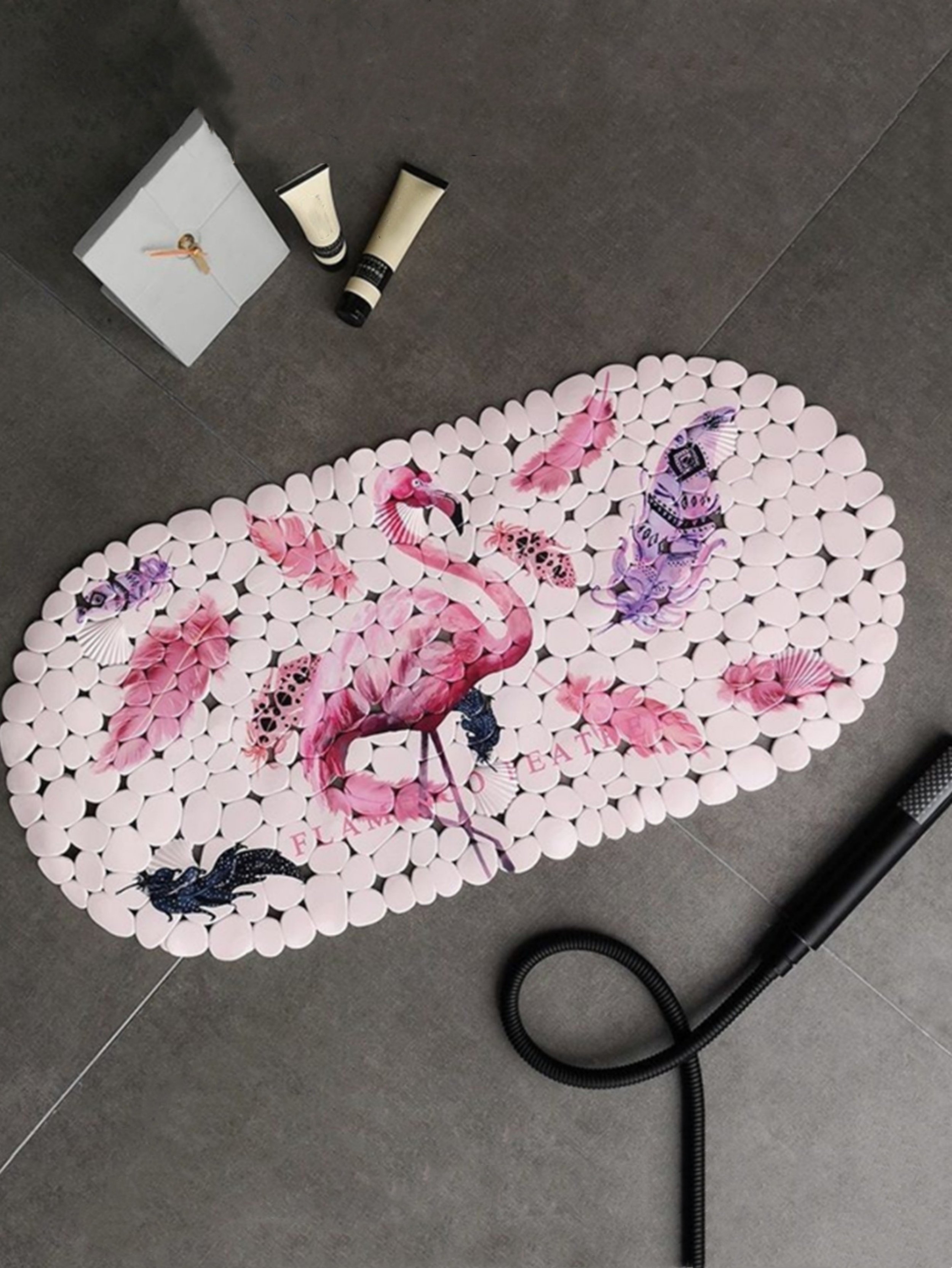 Pink Printed Bath Mat