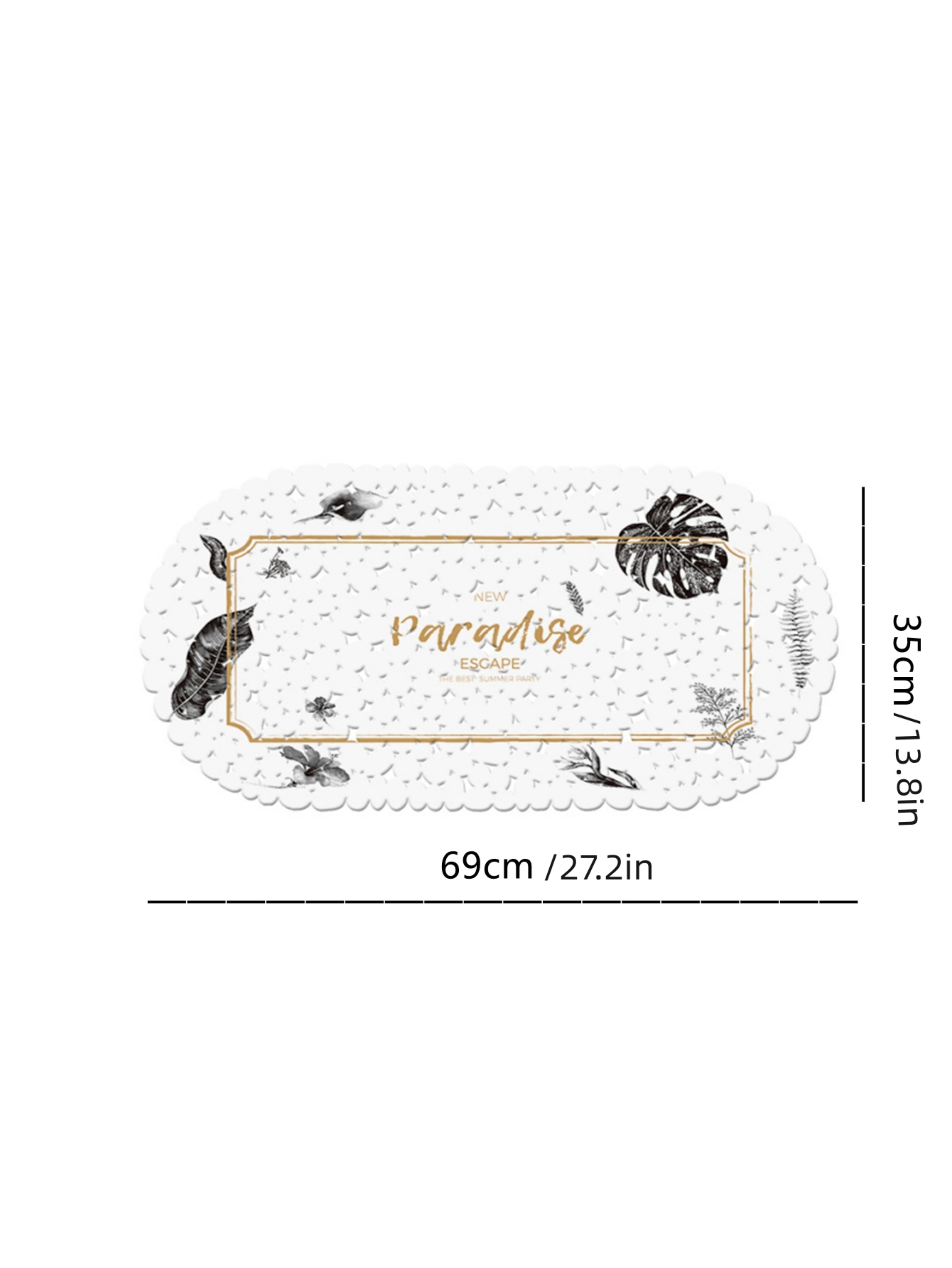 White Graphic Bath Mat