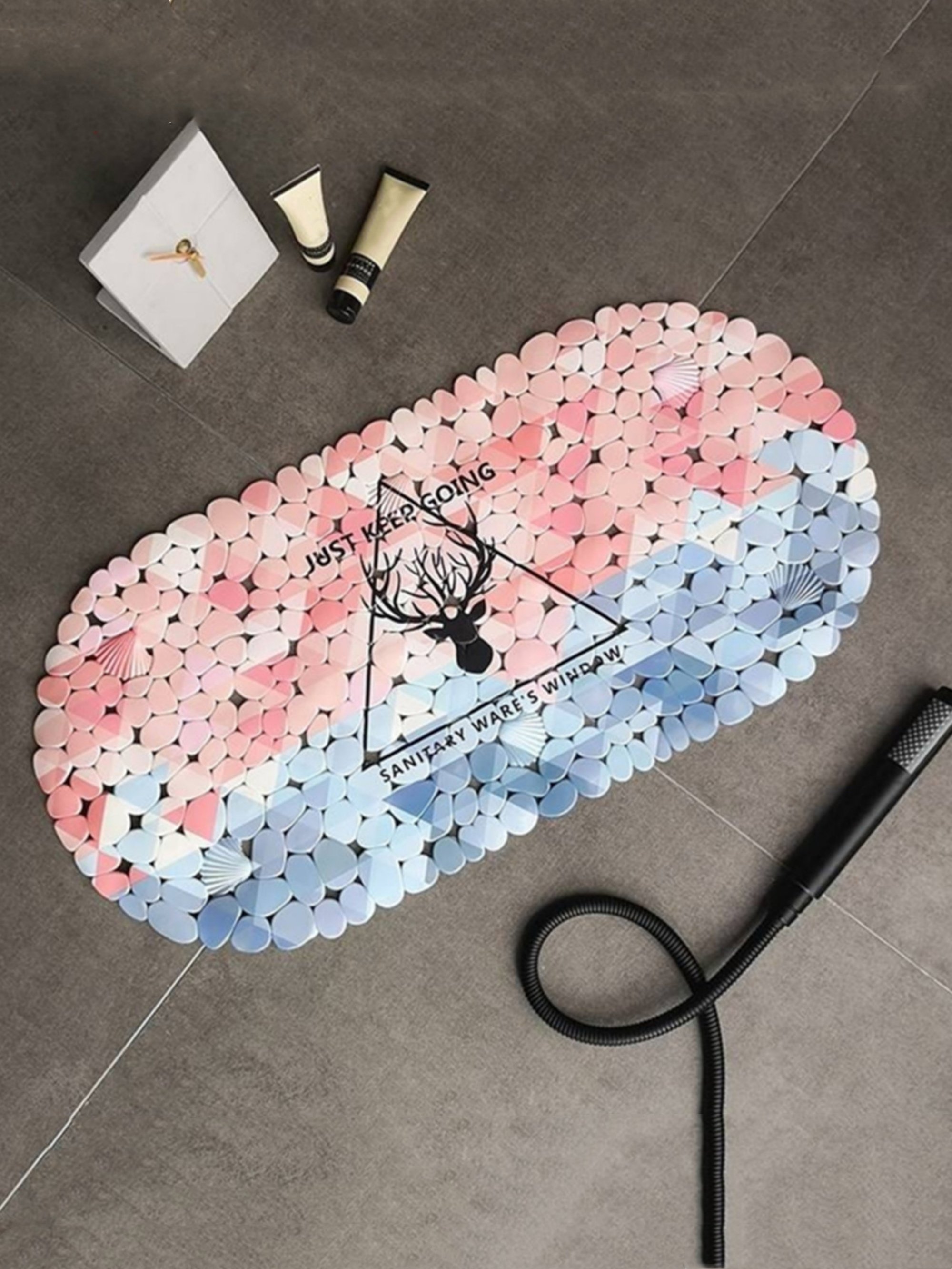 Multi Pebble Pattern PVC Non-Slip Bath Mat