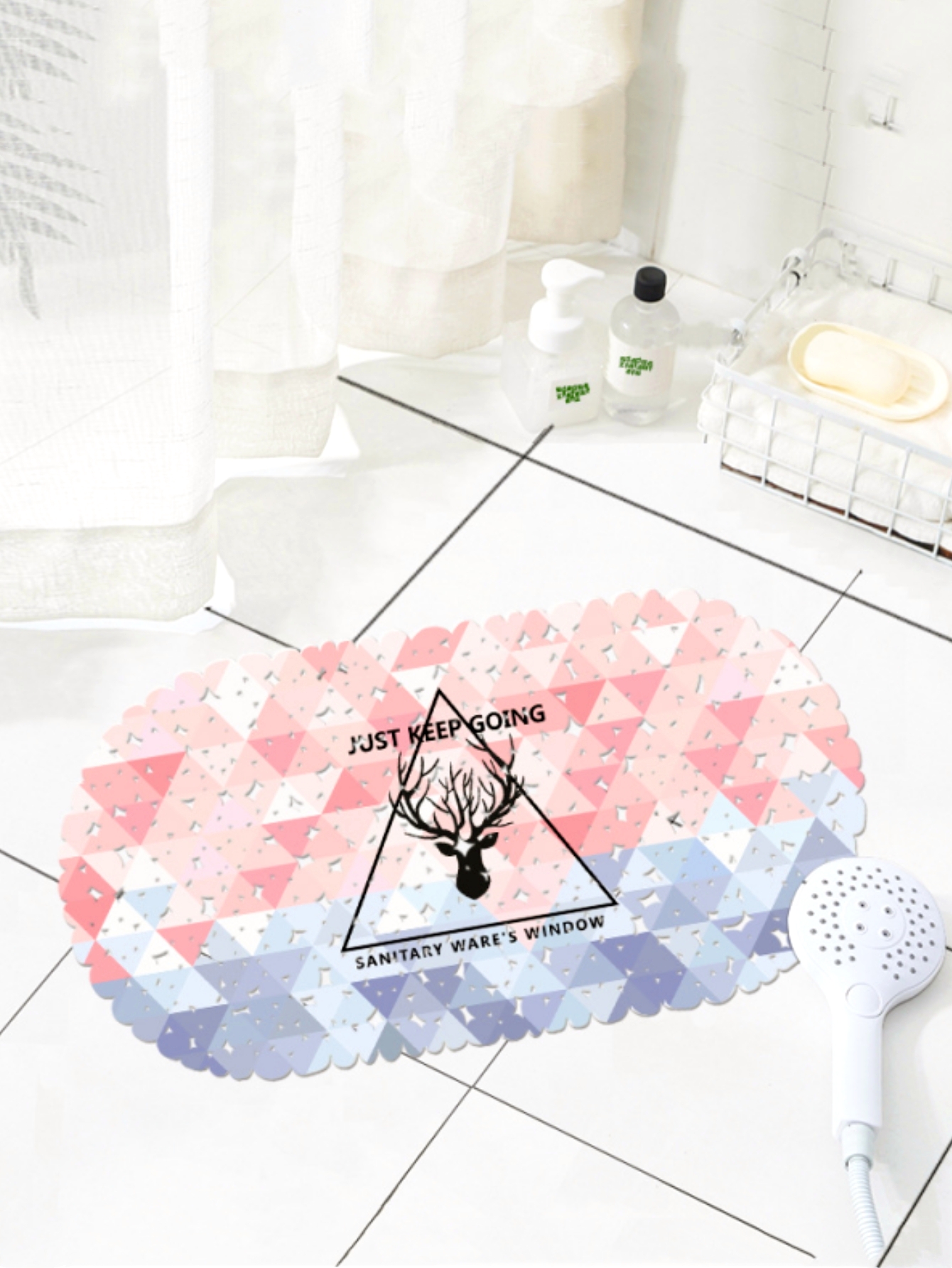 Multi Pebble Pattern PVC Non-Slip Bath Mat