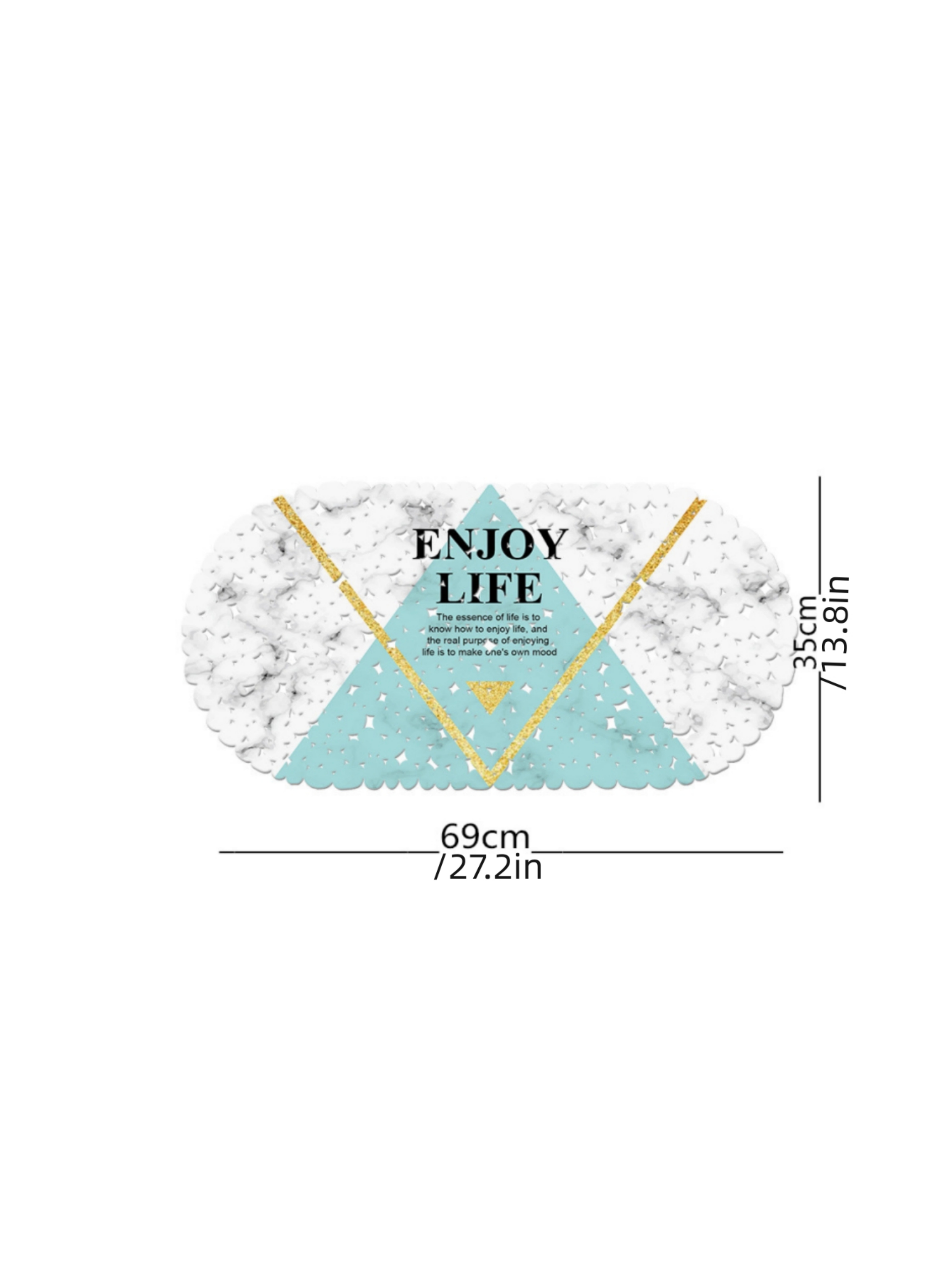 Turquoise Pebble Pattern Anti-Slip PVC Bath Mat