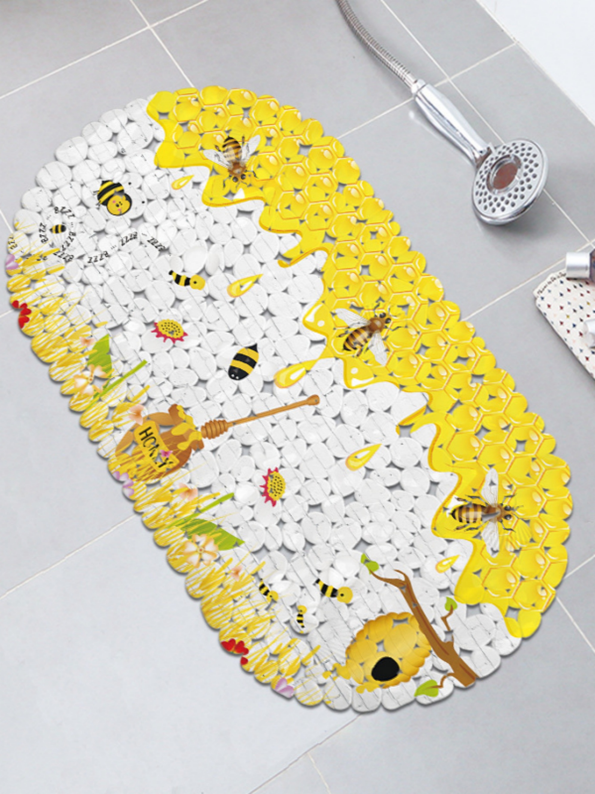 Honey Bee Hive Anti-Slip PVC Bath Mat