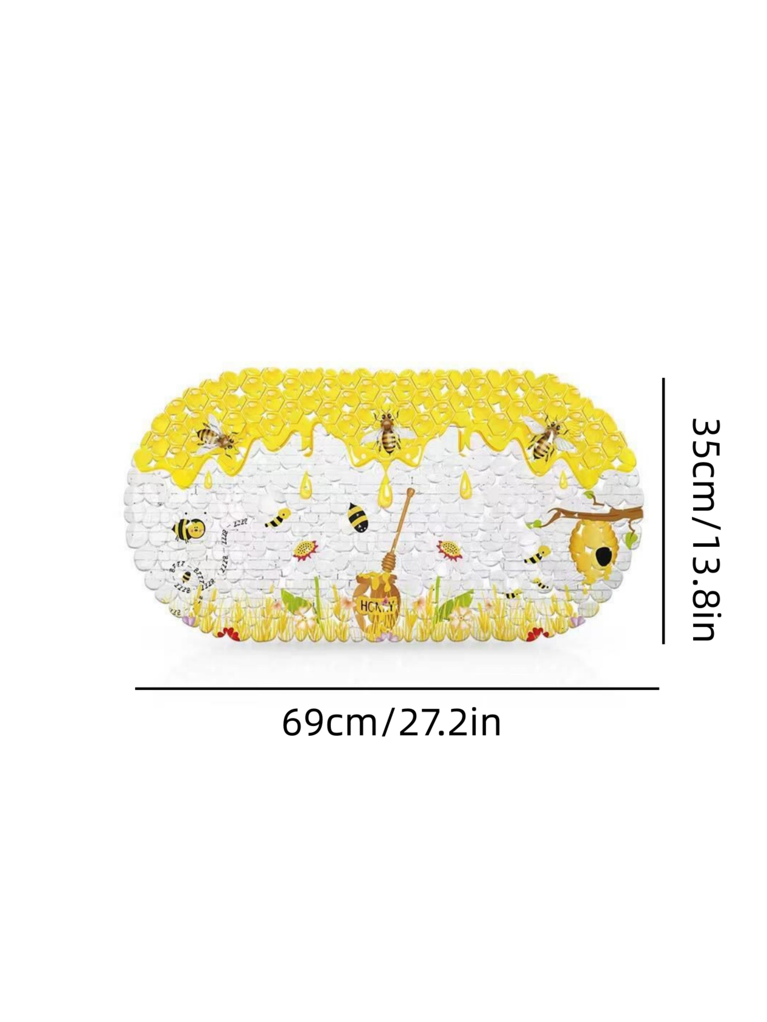 Honey Bee Hive Anti-Slip PVC Bath Mat