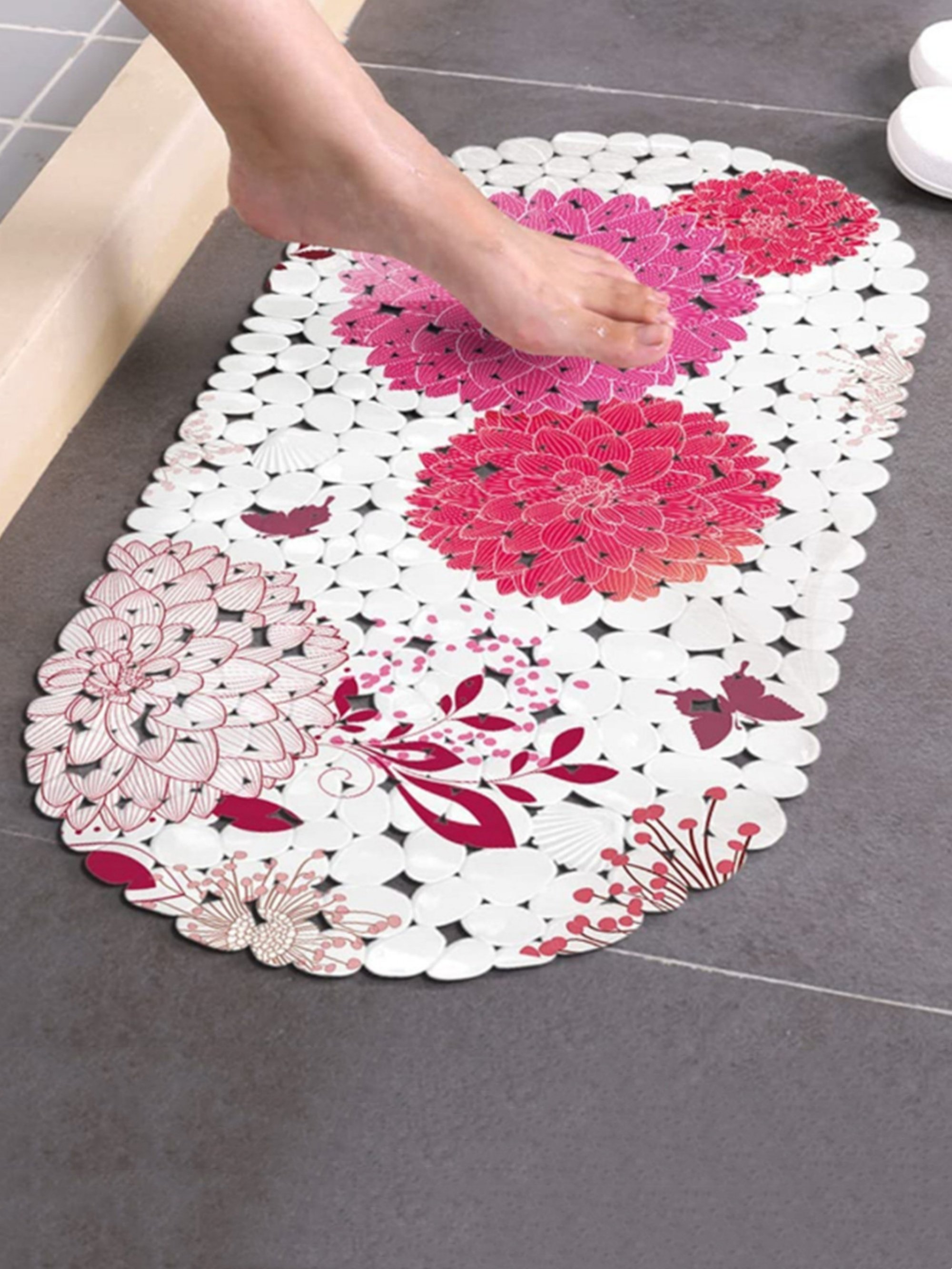 Floral Anti-Slip PVC Bath Mat