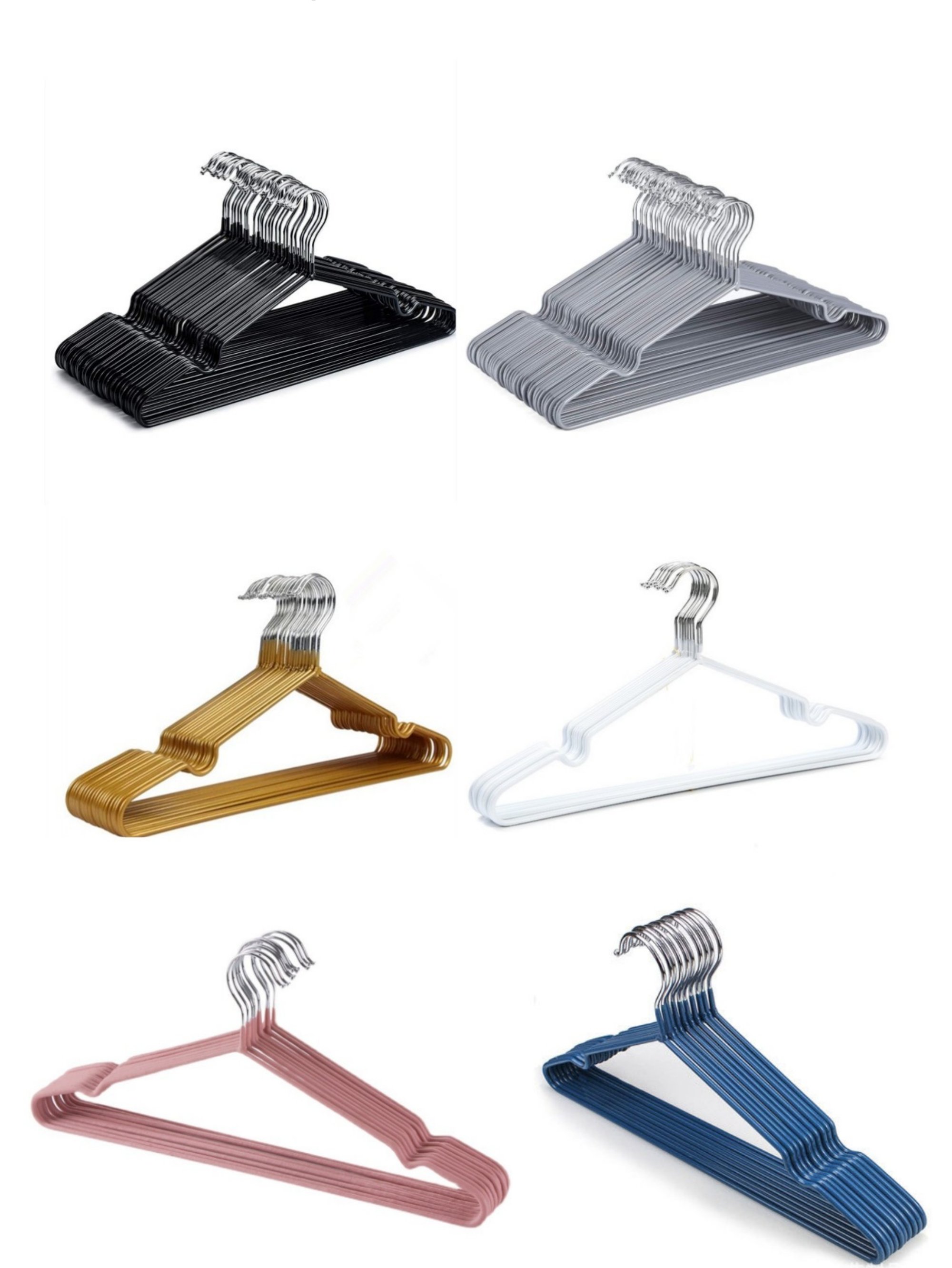 10-Pack Black Non-Slip Clothes Hangers