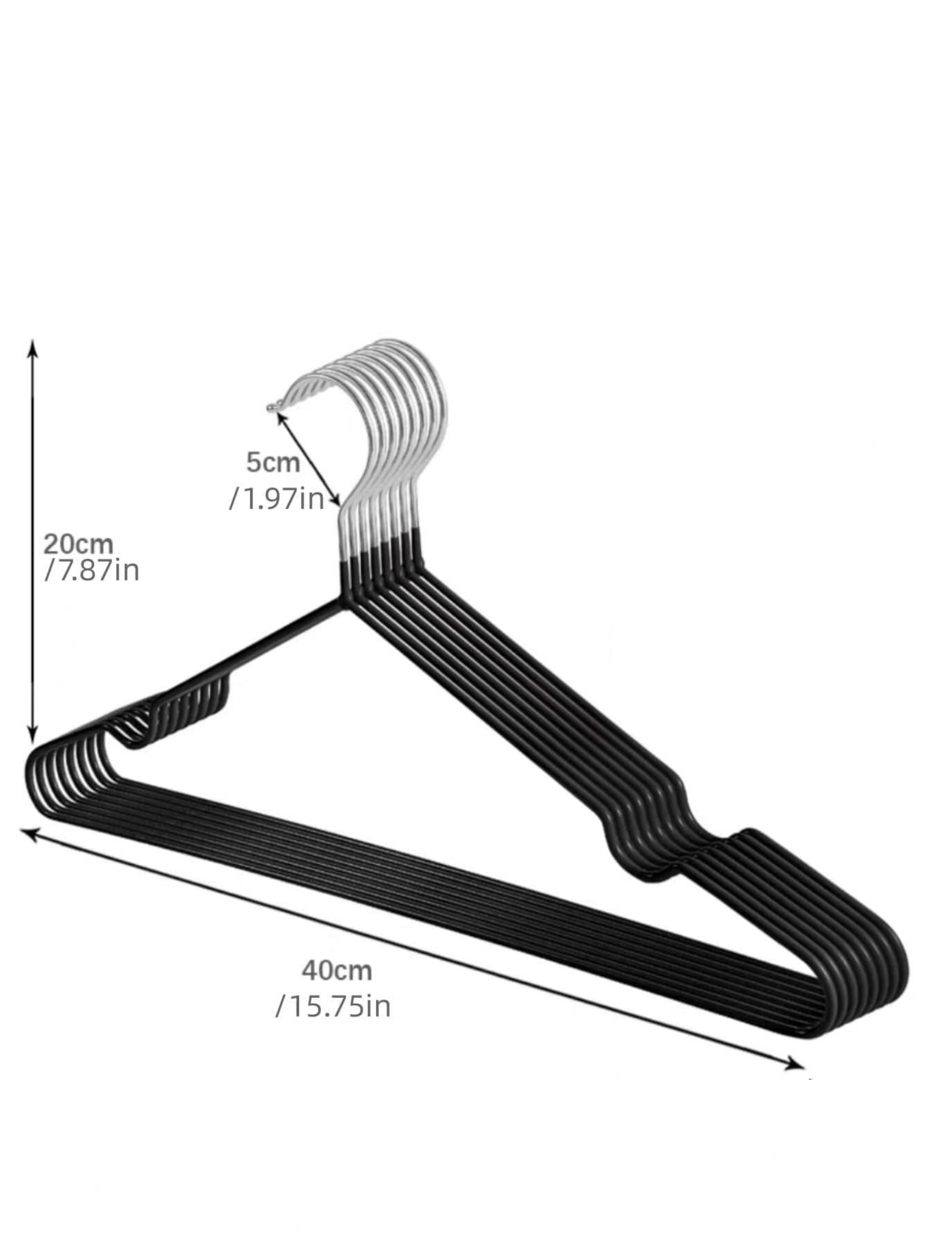 20-Pack Black Non-Slip Plastic Hangers