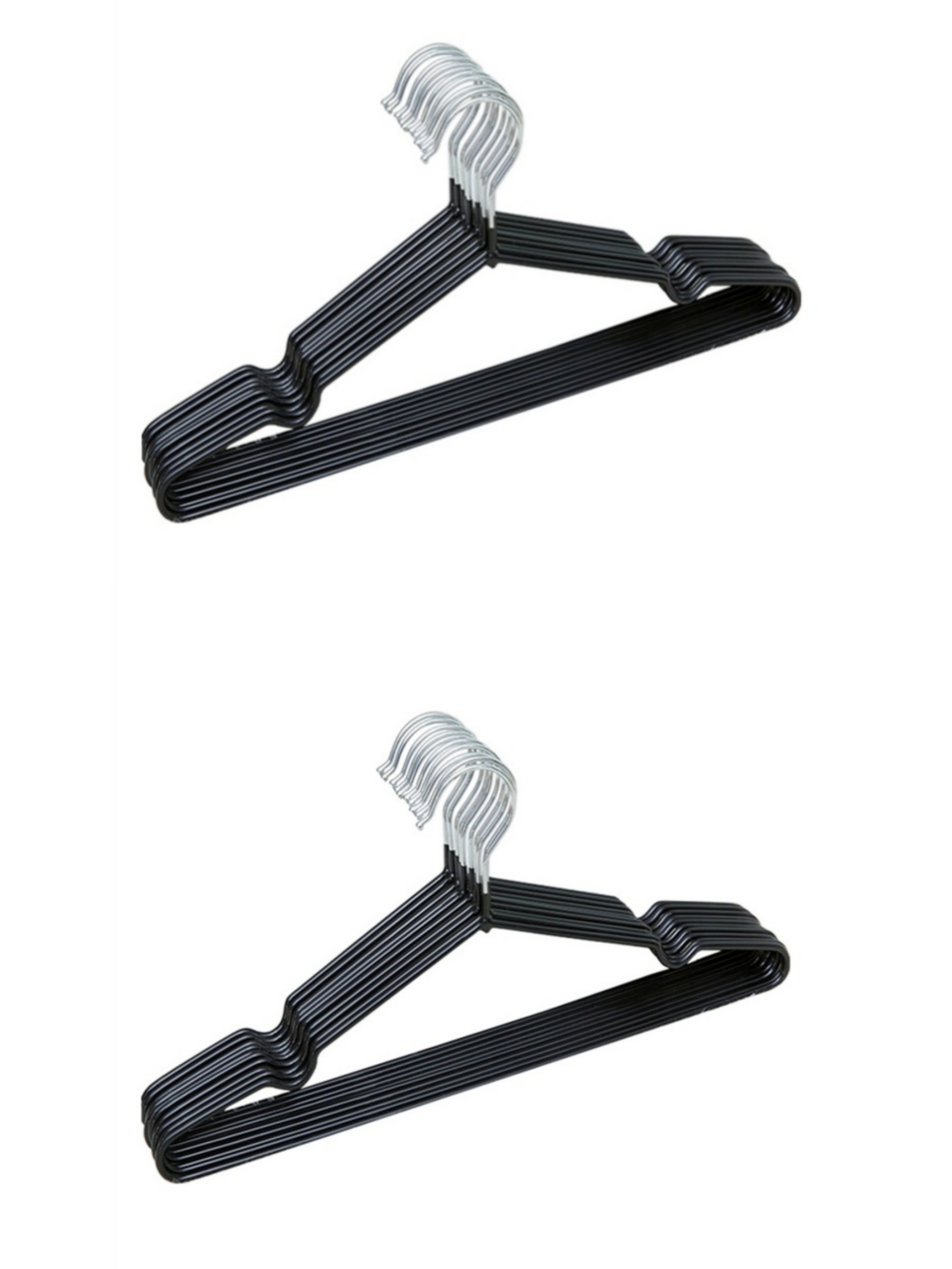 20-Pack Black Non-Slip Plastic Hangers