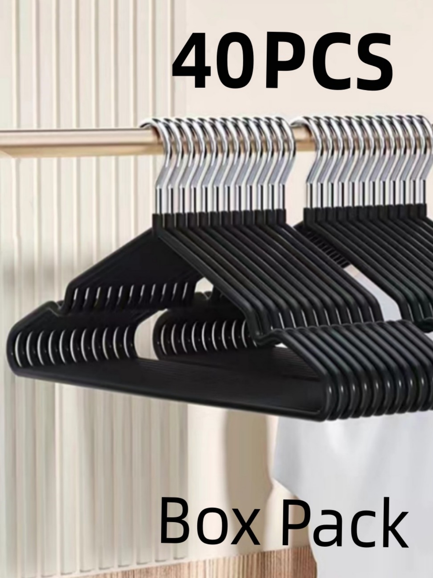 40-Pack Black Non-Slip Clothes Hangers