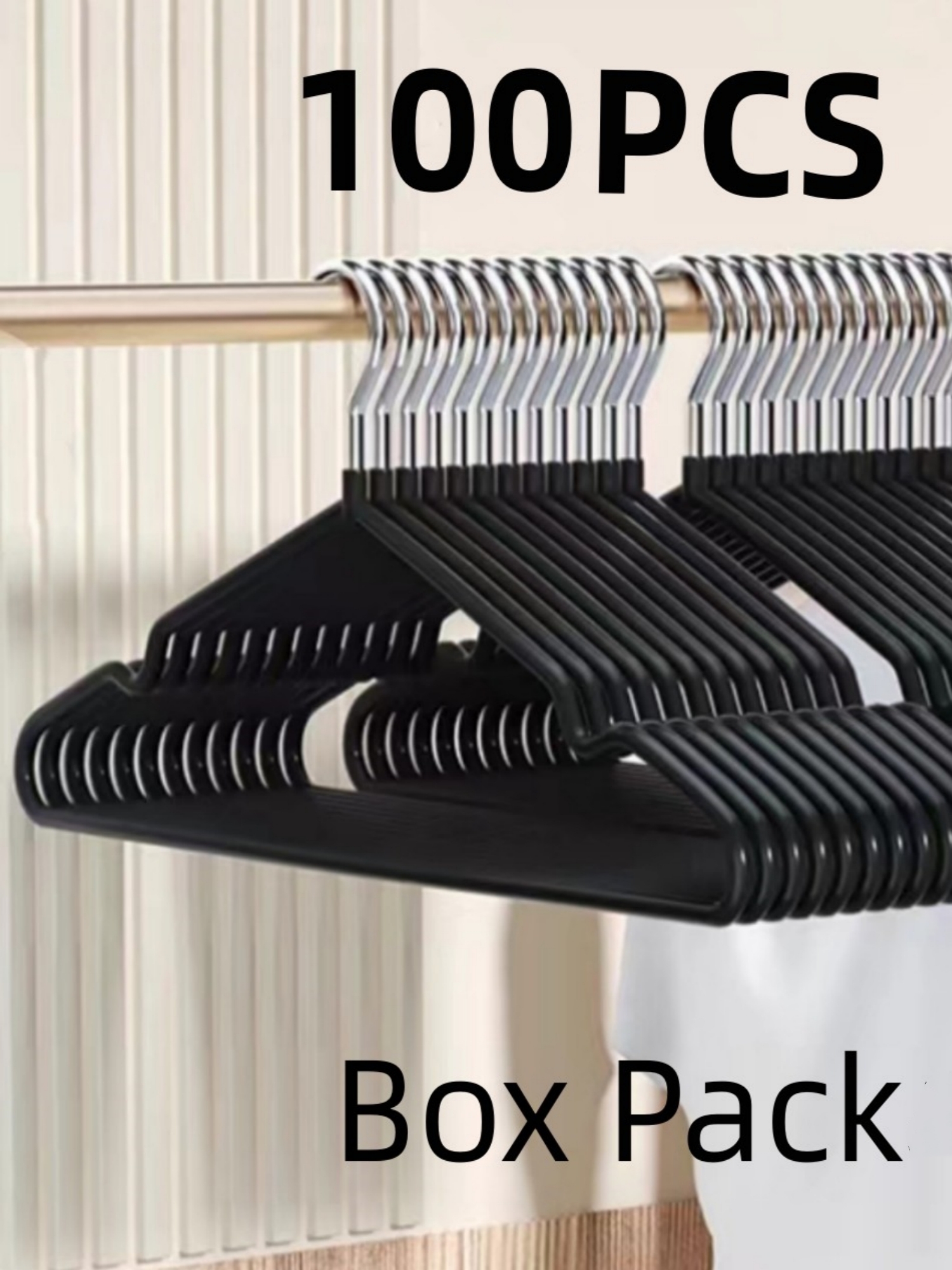 100-Pack Black Non-Slip Plastic Hangers