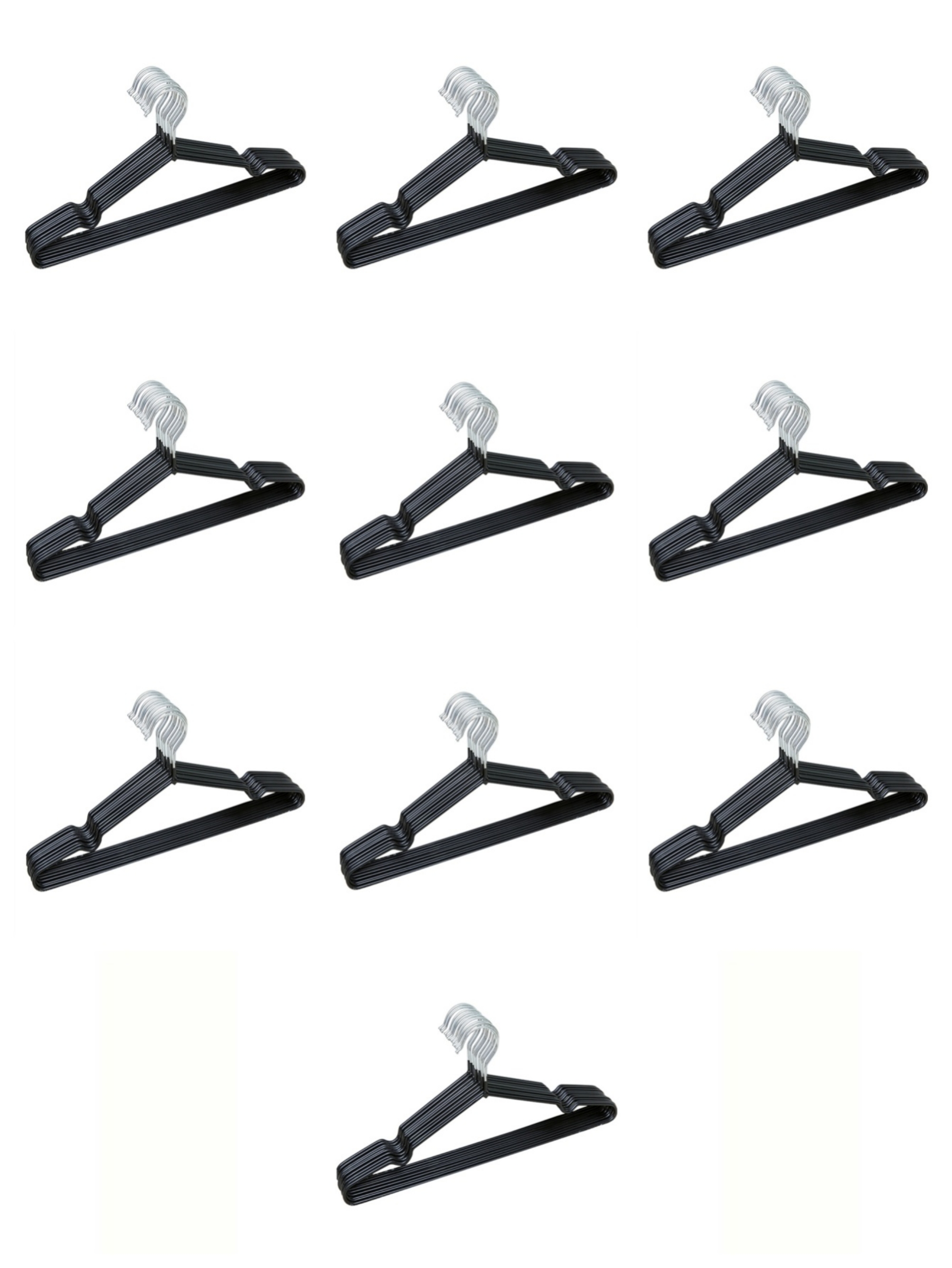 100-Pack Black Non-Slip Plastic Hangers