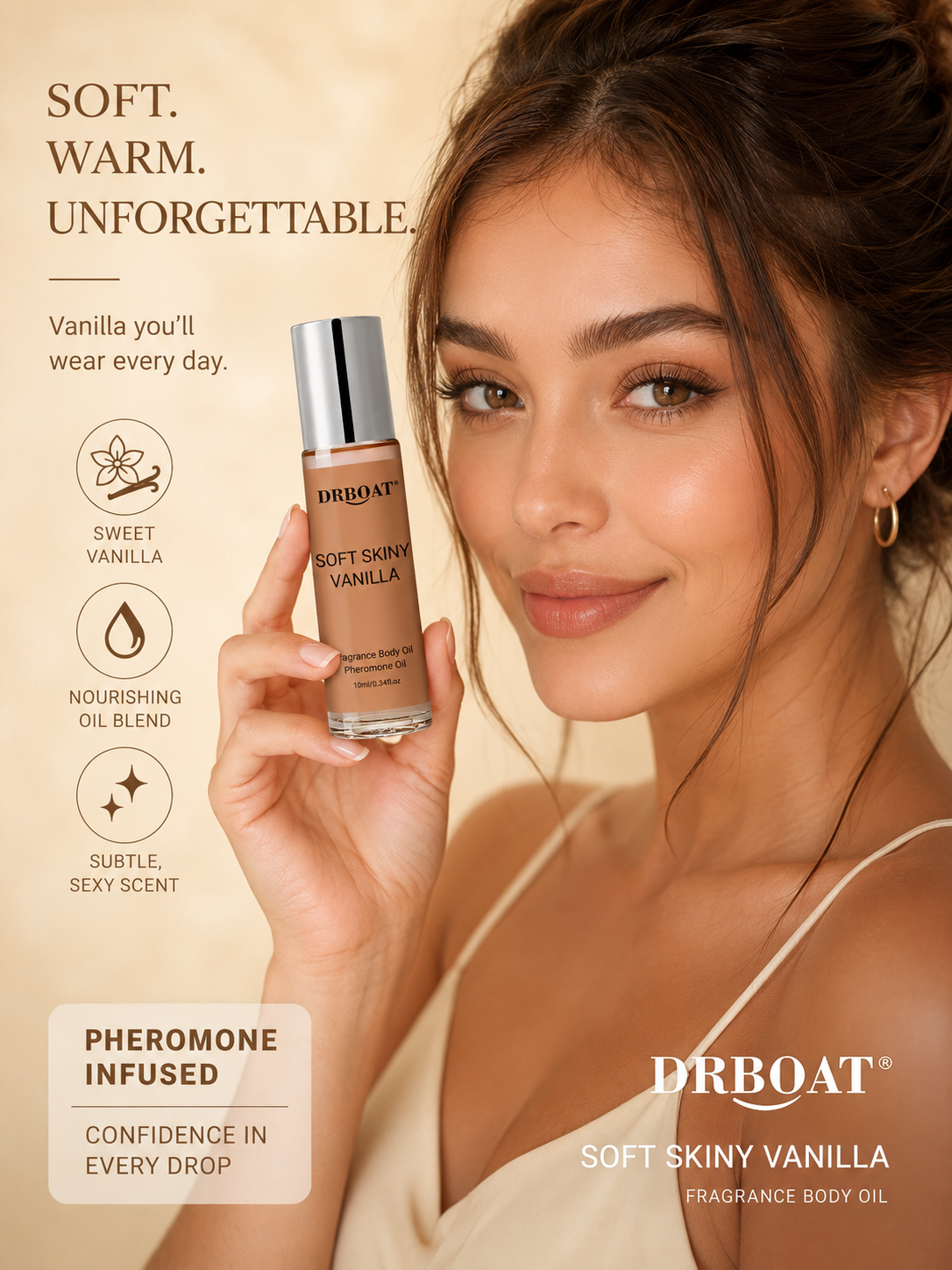 Soft Skiny Vanilla Pheromone Body Oil - 10Ml