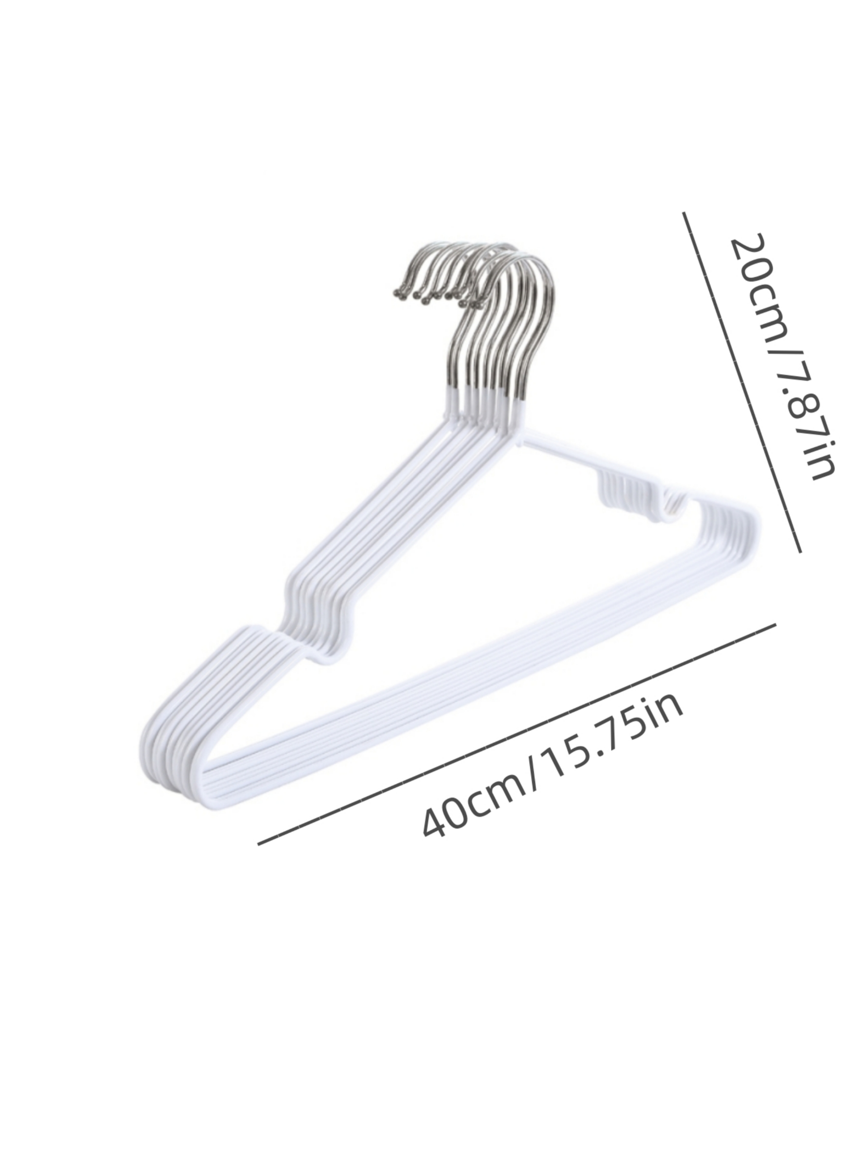 40-Pack White Non-Slip Hangers
