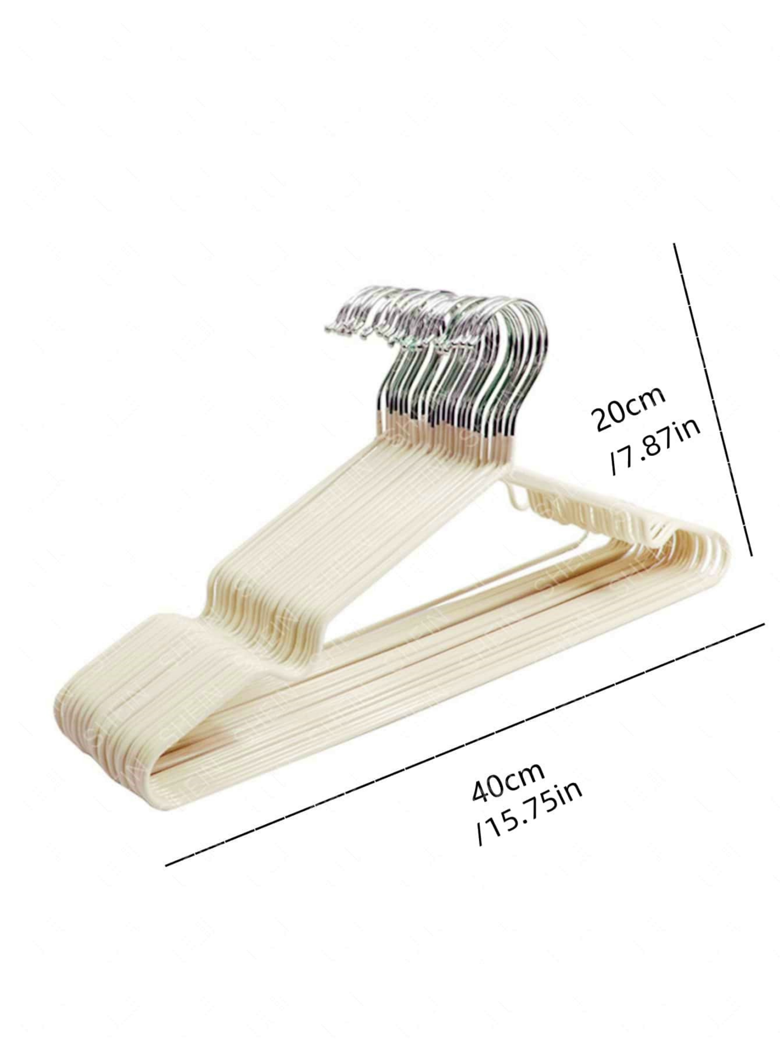 10-Pack Beige Non-Slip Plastic Coated Hangers