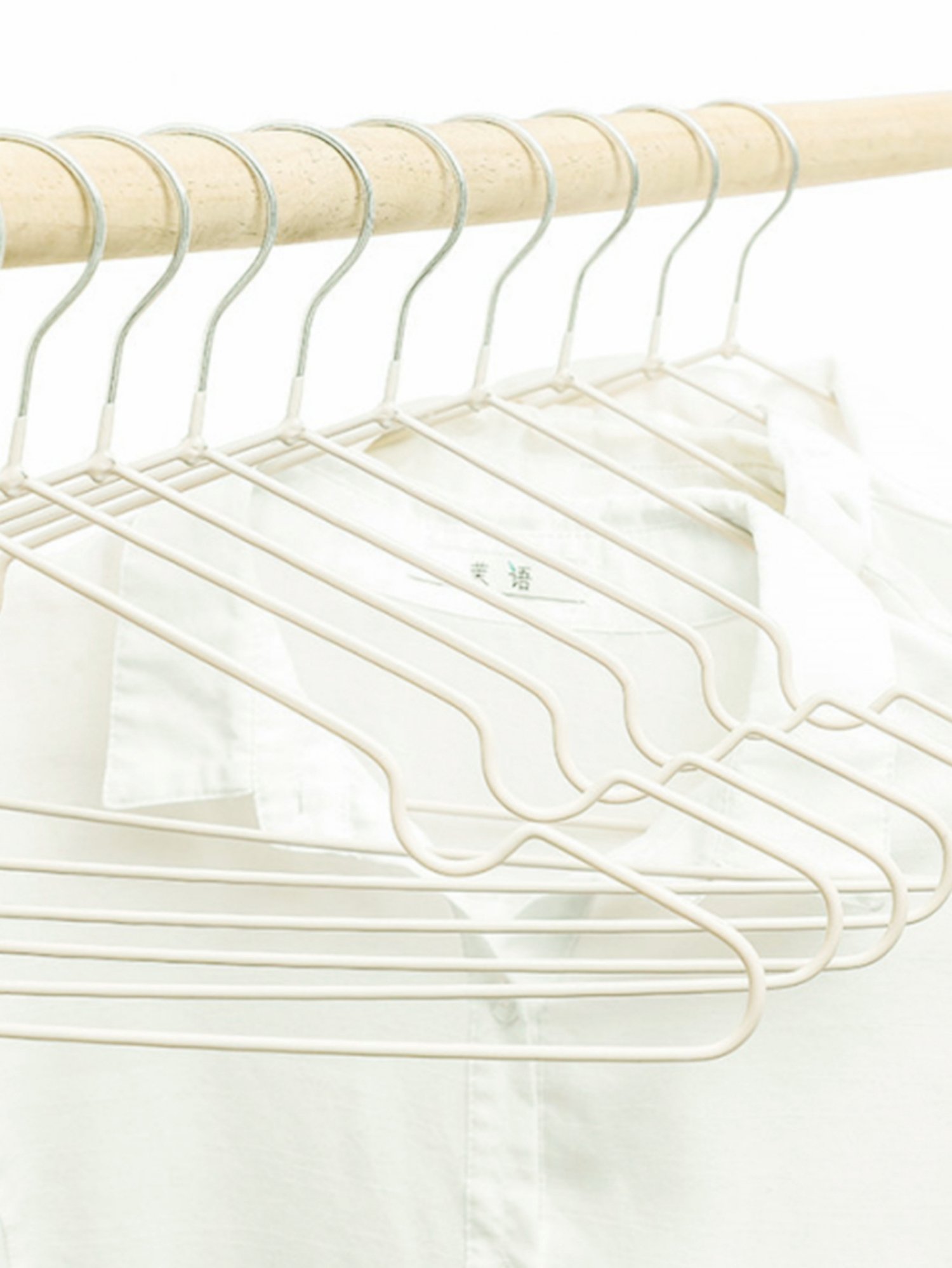 10-Pack Beige Non-Slip Plastic Coated Hangers