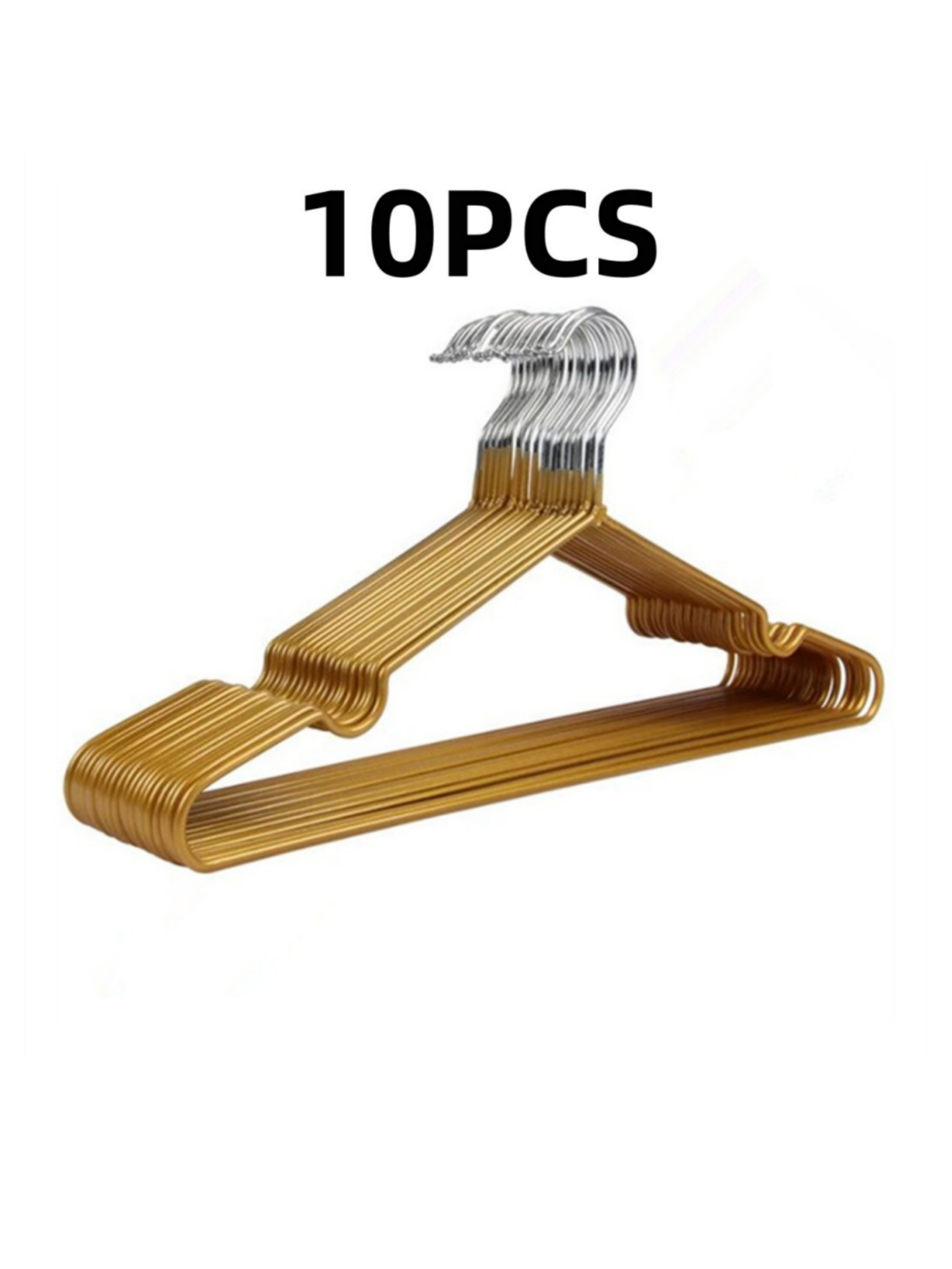 10-Pack Gold Non-Slip Clothes Hangers