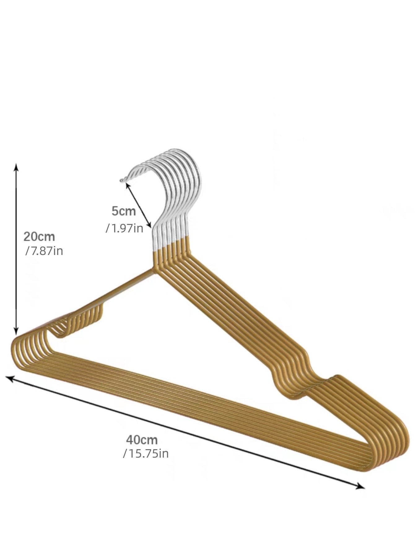 10-Pack Gold Non-Slip Clothes Hangers