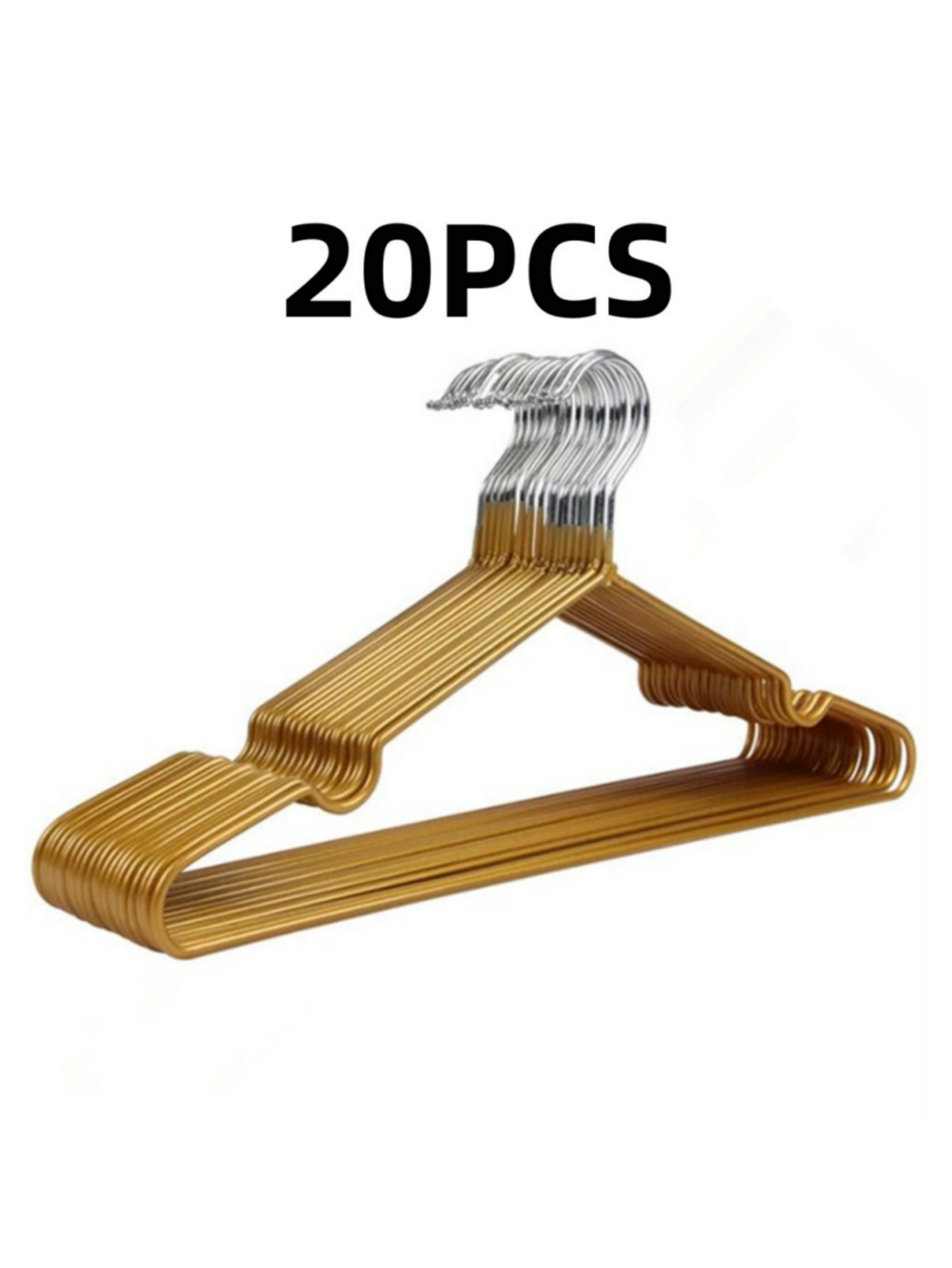 20-Pack Gold Non-Slip Metal Clothes Hangers