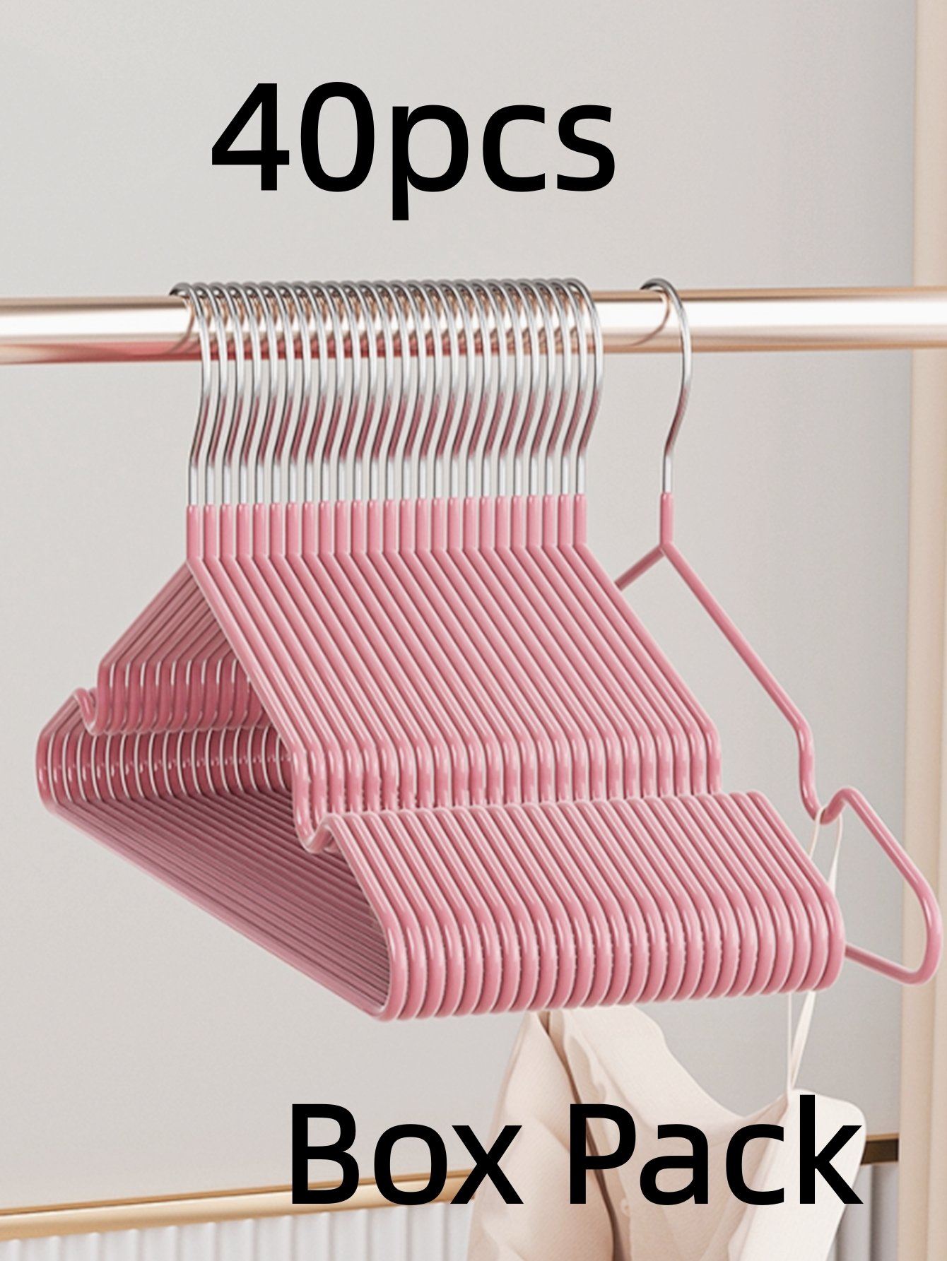 40-Piece Pink Non-Slip Hangers