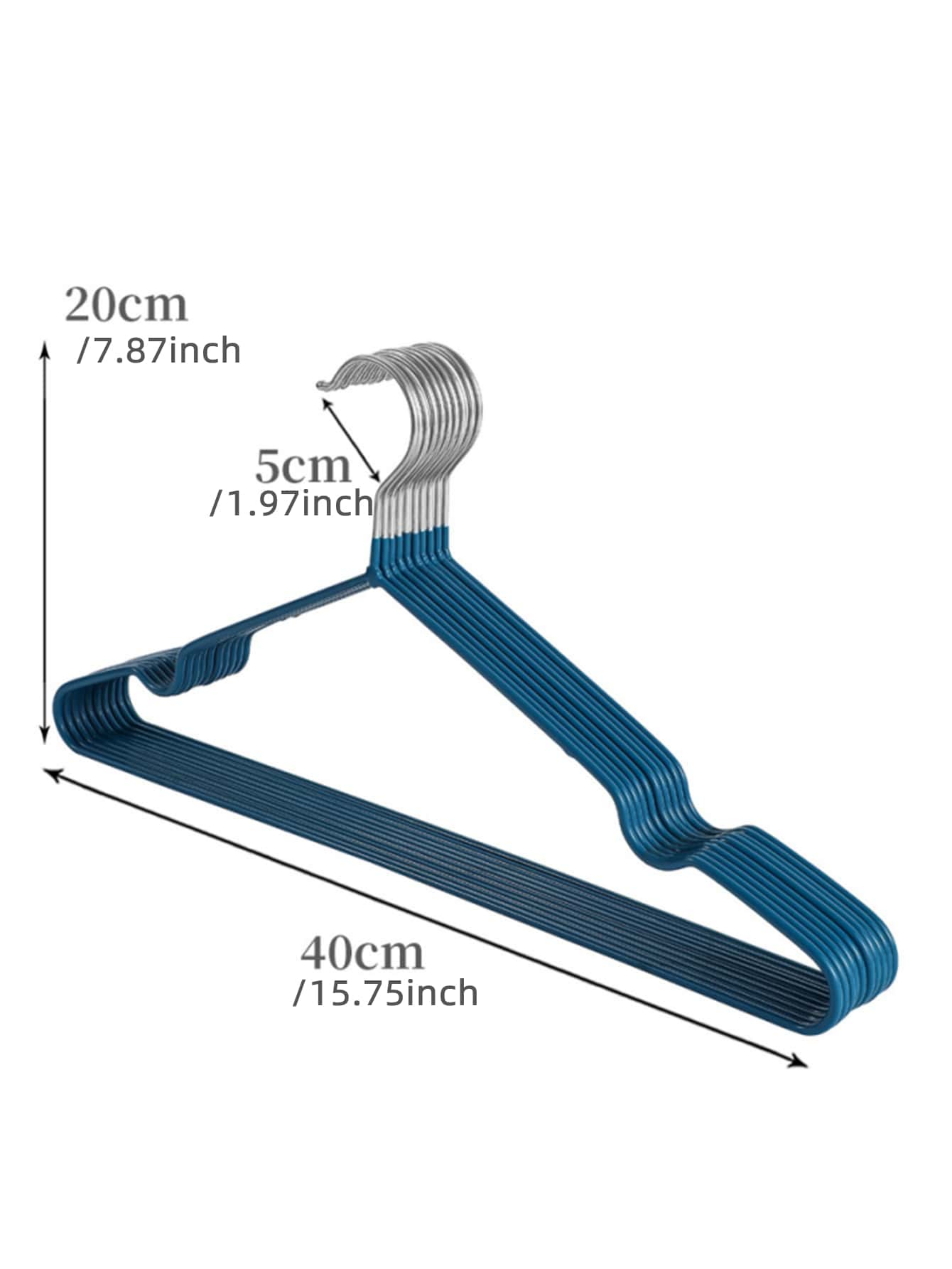 10-Pack Blue Non-Slip Coated Metal Hangers