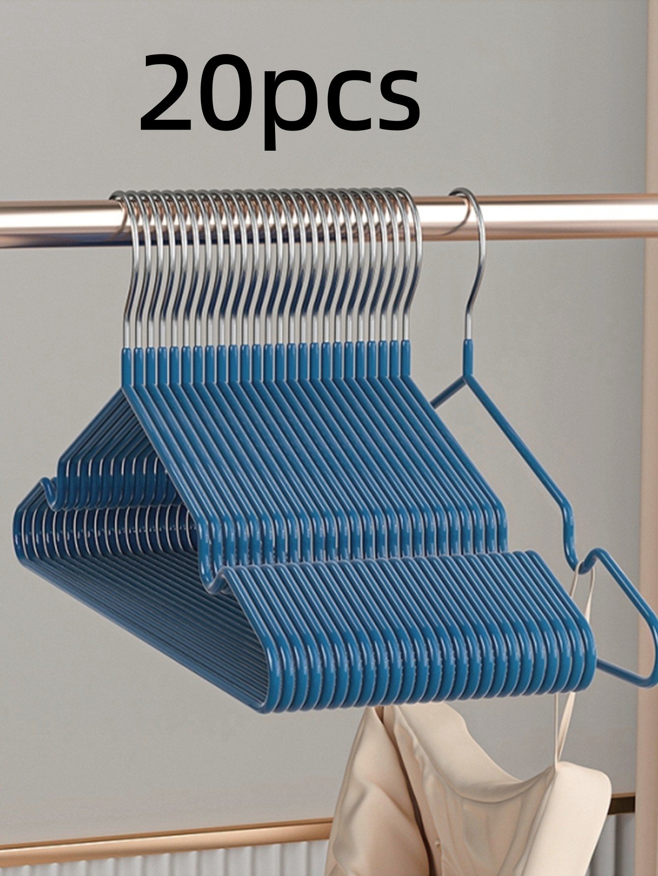 20-Piece Dark Blue Non-Slip Coated Hangers