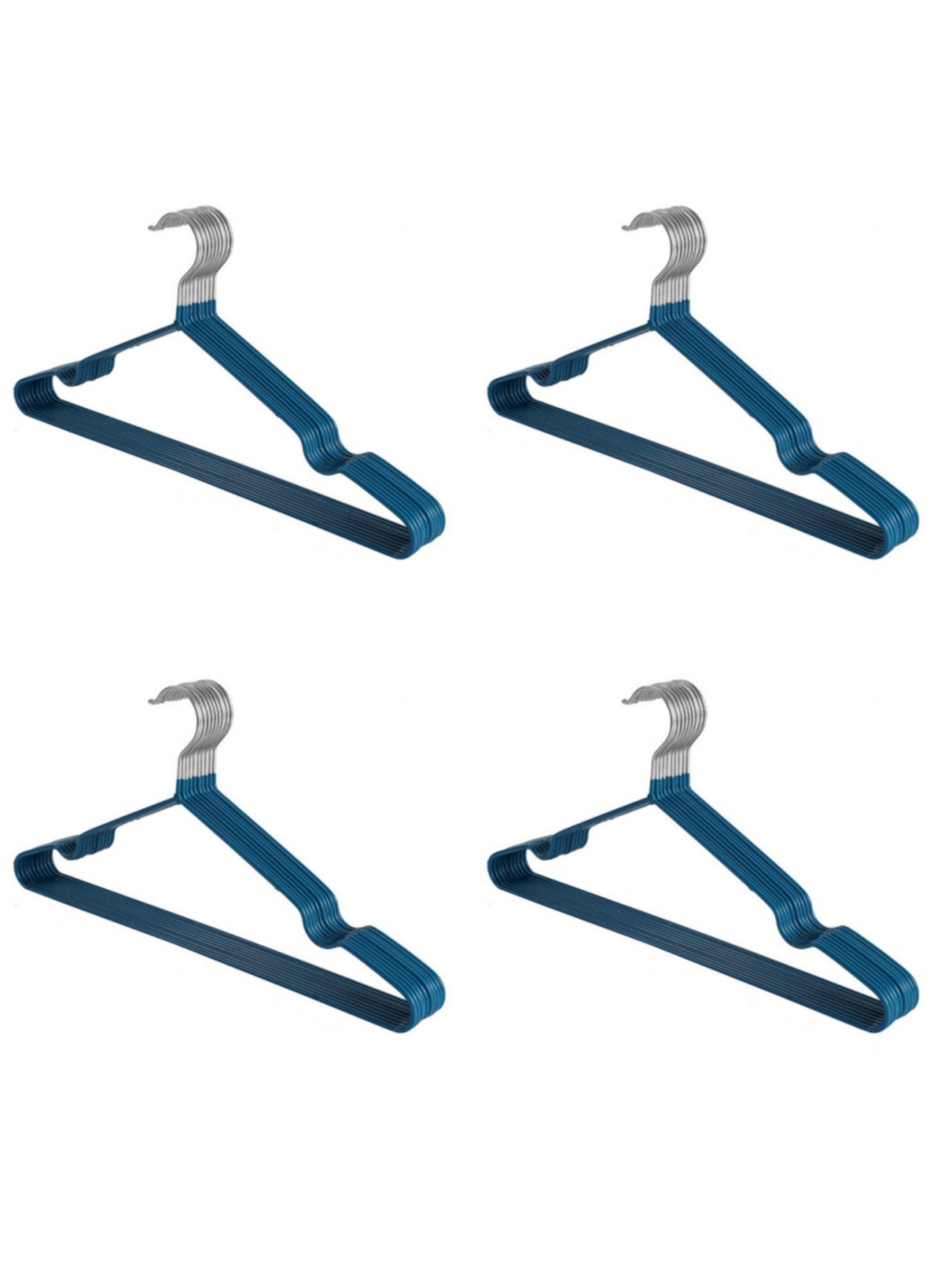 40-Pack Blue Non-Slip Coated Metal Hangers