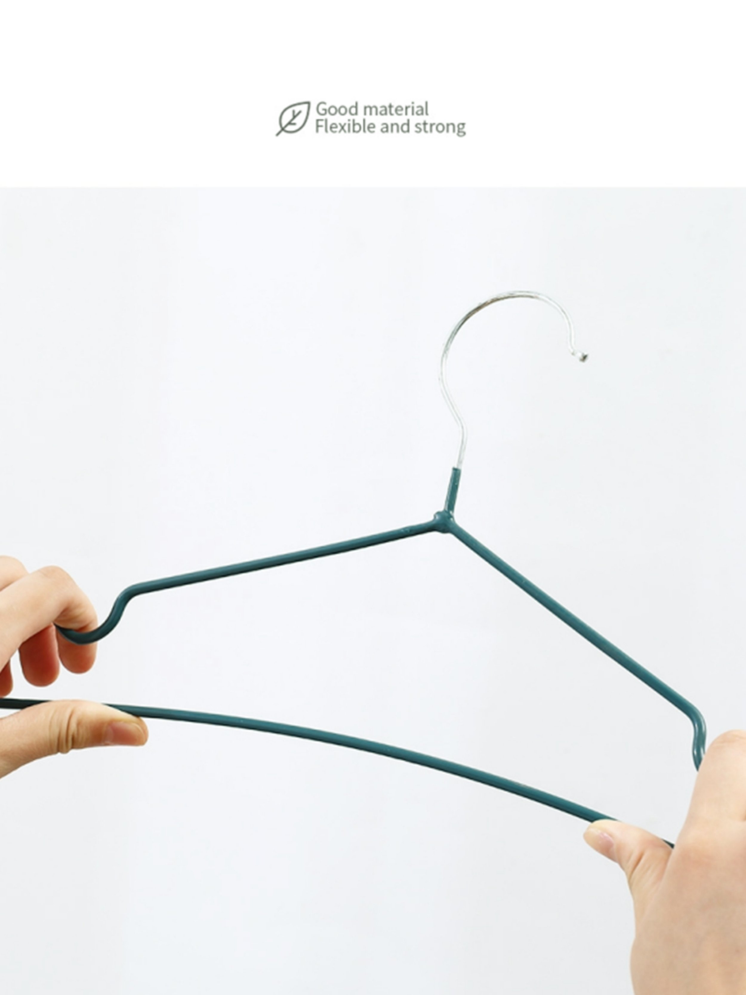 10-Pack Dark Green Non-Slip Coated Hangers 