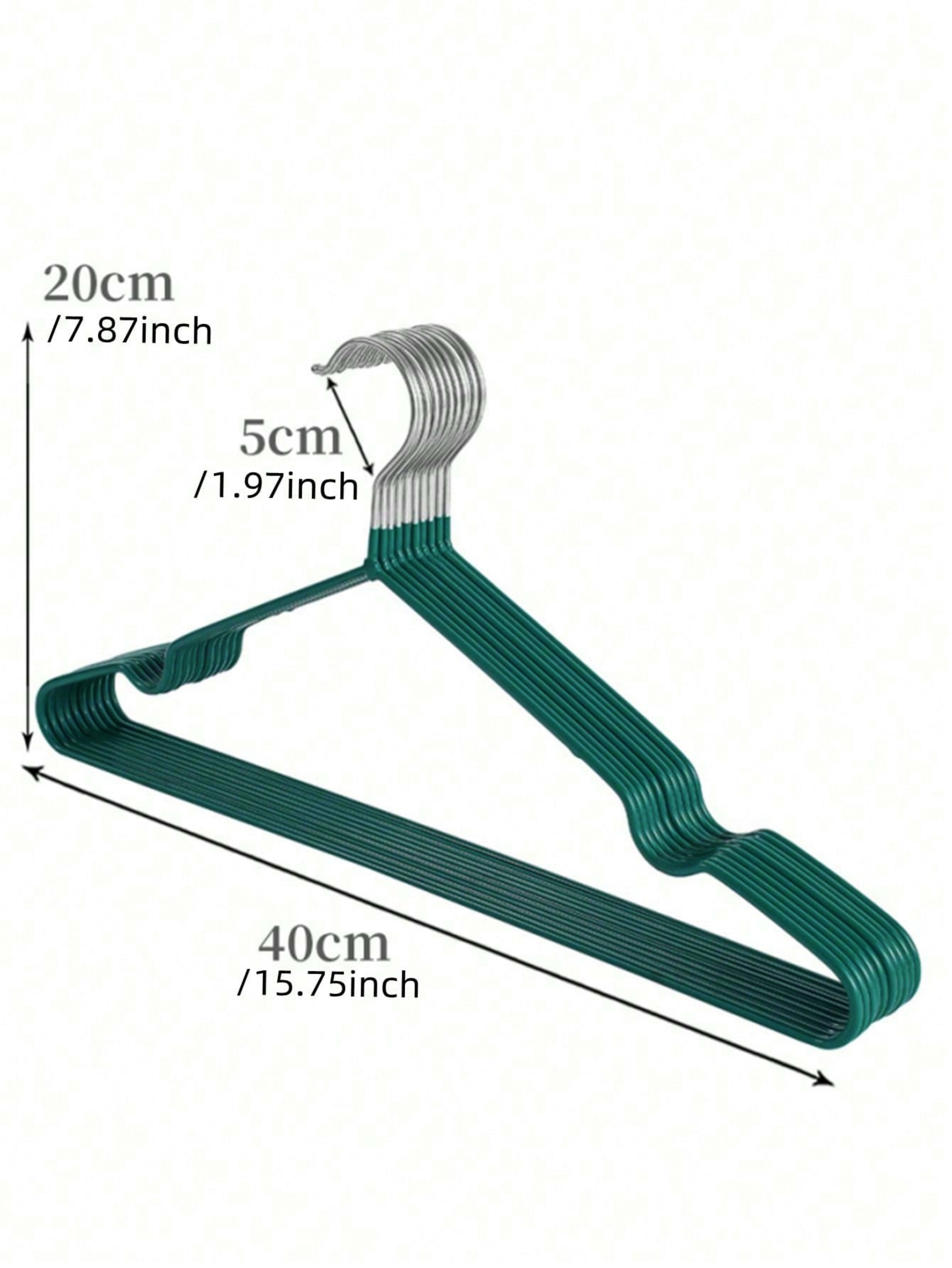 10-Pack Dark Green Non-Slip Coated Hangers 