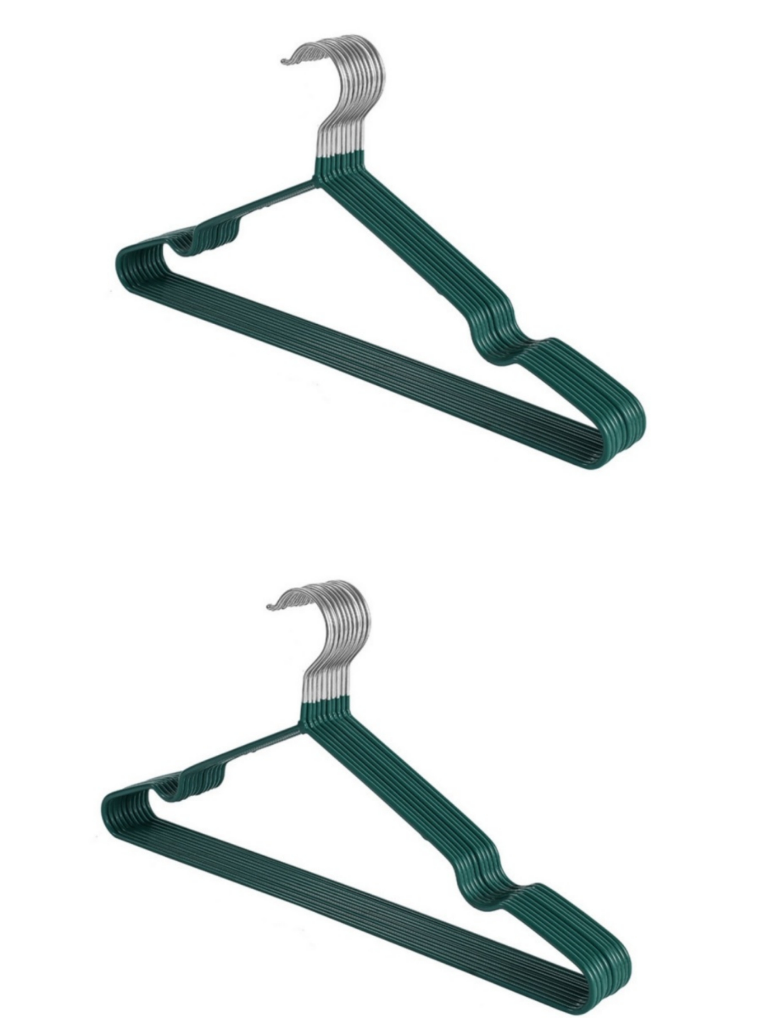 20-Piece Dark Green Non-Slip Coated Hangers