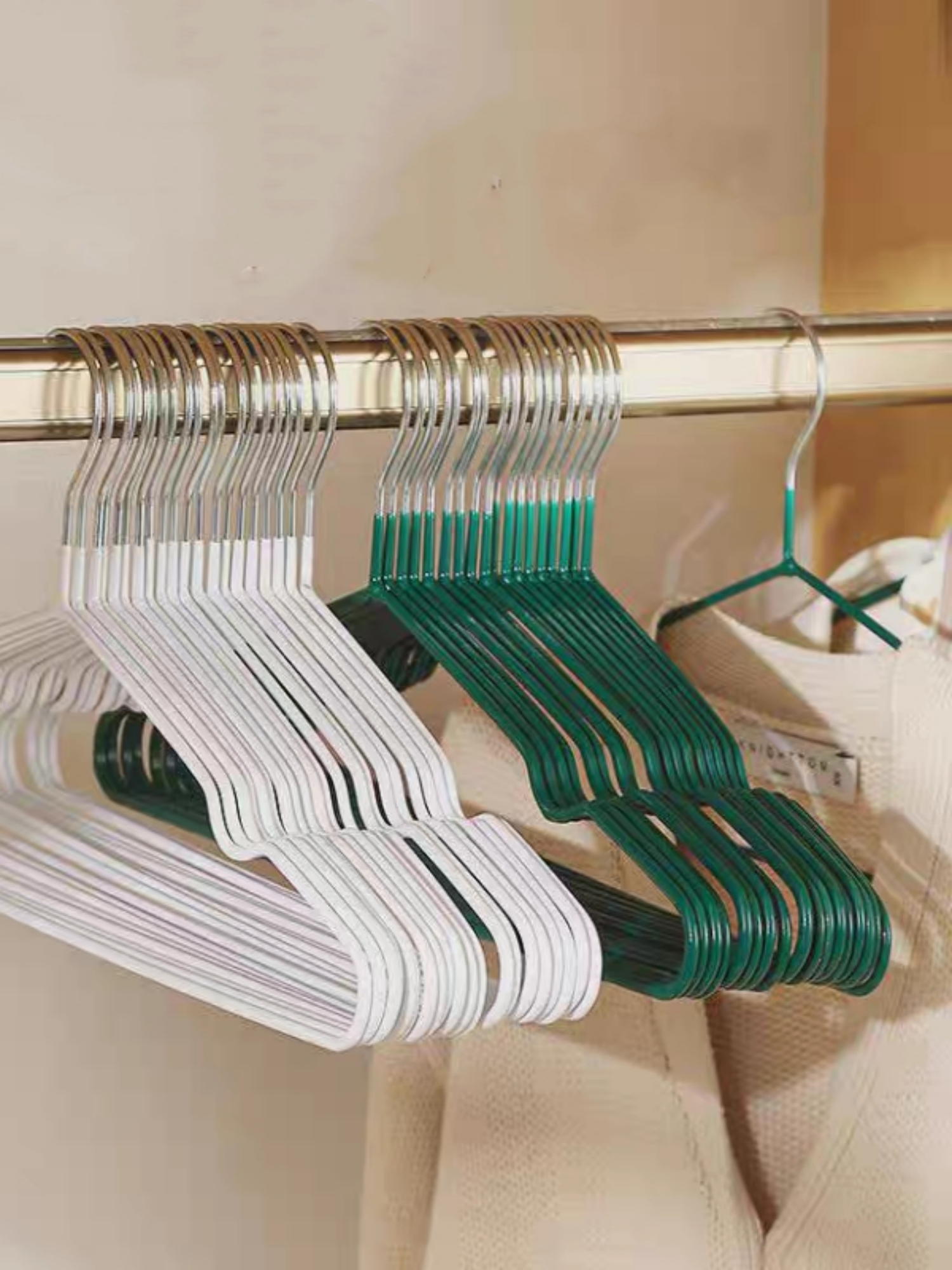 40-Pack Dark Green Non-Slip Coated Metal Hangers