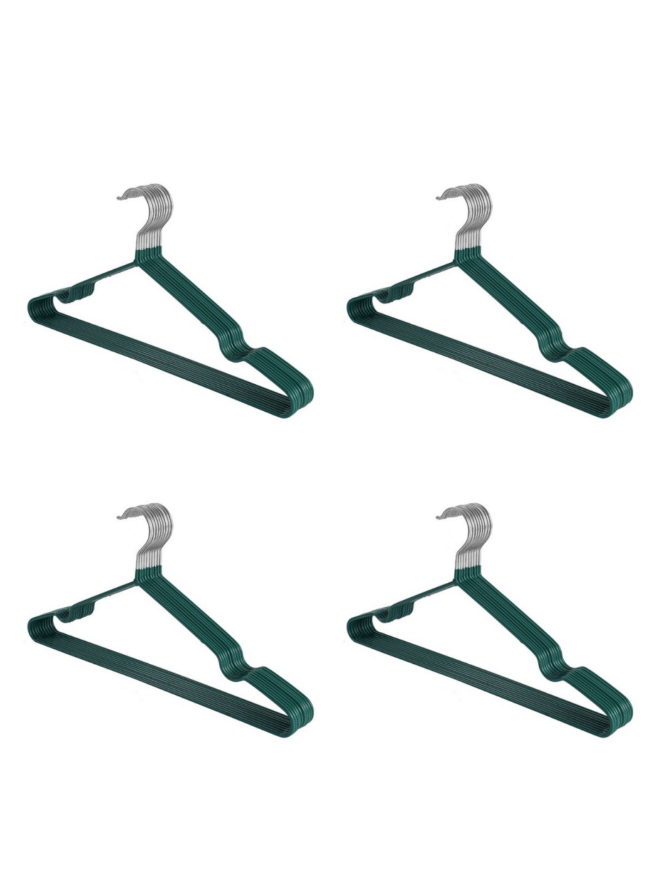 40-Pack Dark Green Non-Slip Coated Metal Hangers