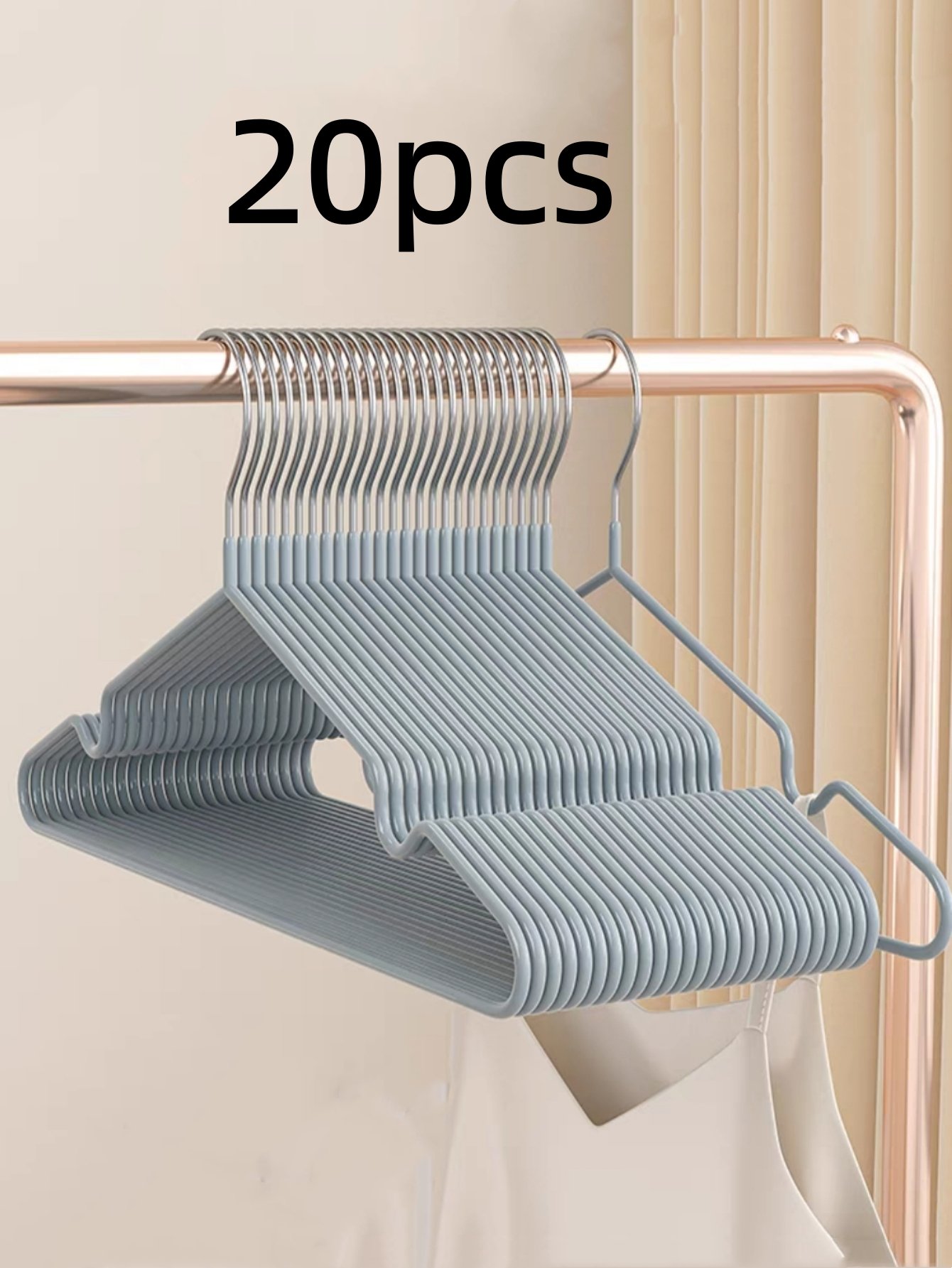 20-Piece Grey Non-Slip Slim Hangers For Clothes Storage