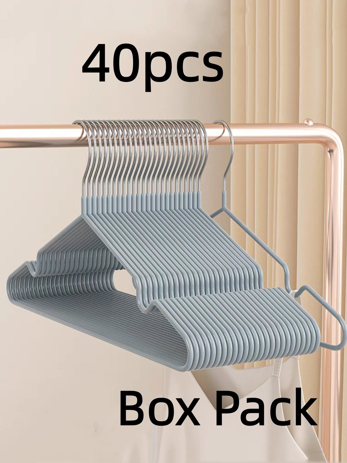 40-Pack Grey Non-Slip Clothes Hangers