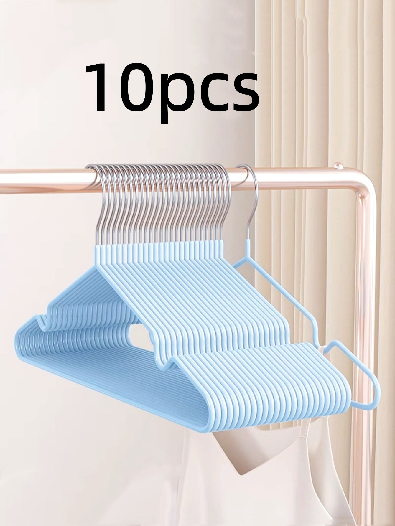 10-Piece Light Blue Non-Slip Clothes Hangers