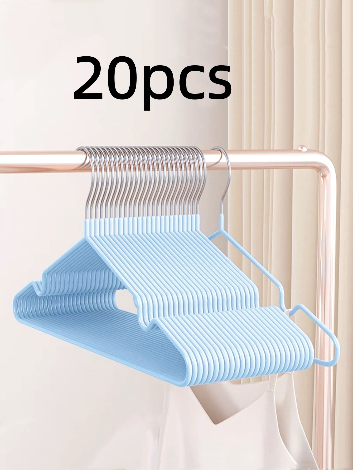 20-Piece Light Blue Non-Slip Hangers