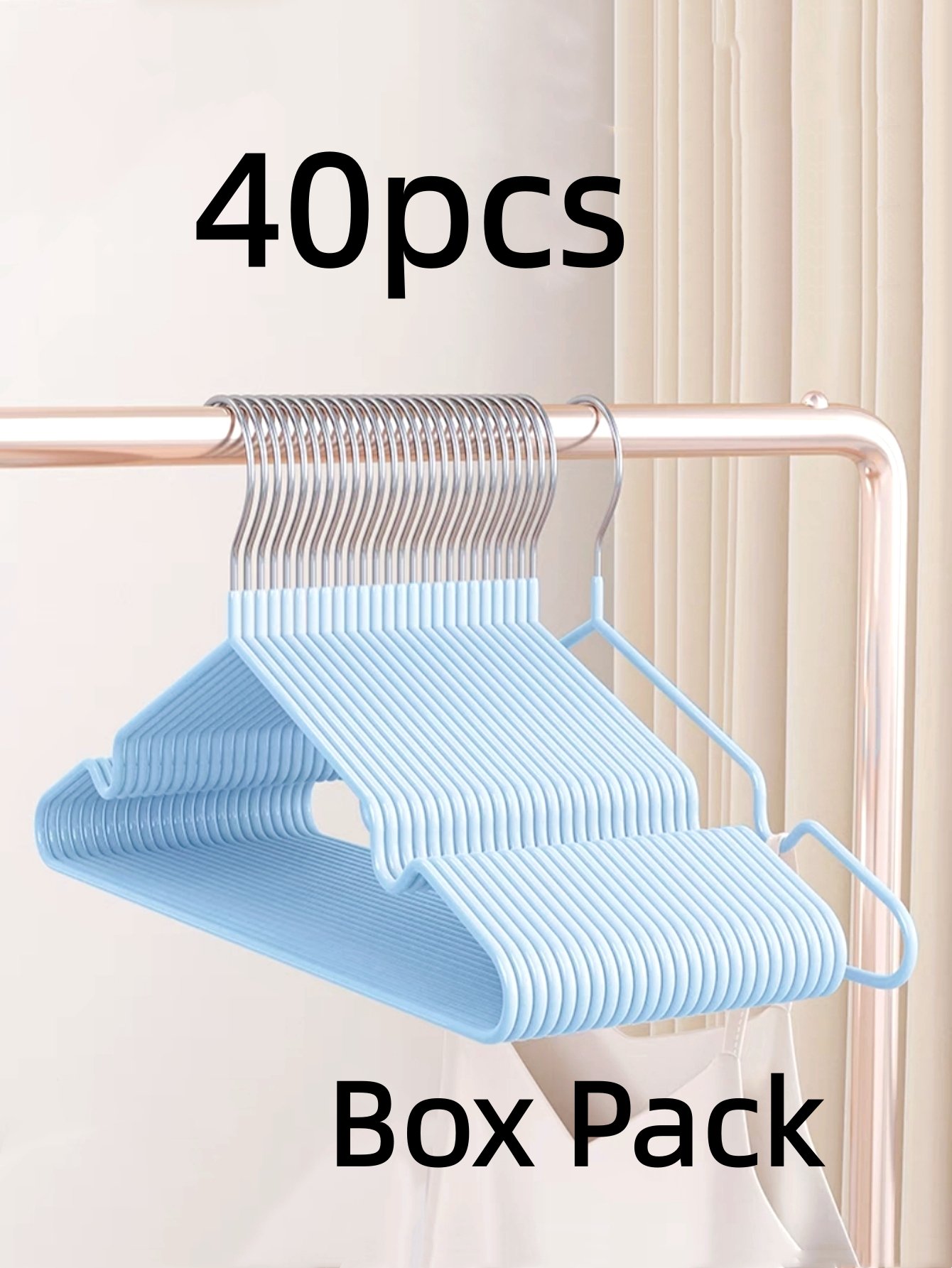 40-Piece Light Blue Non-Slip Hangers