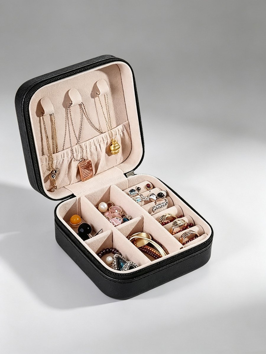 Black Travel Jewelry Organizer