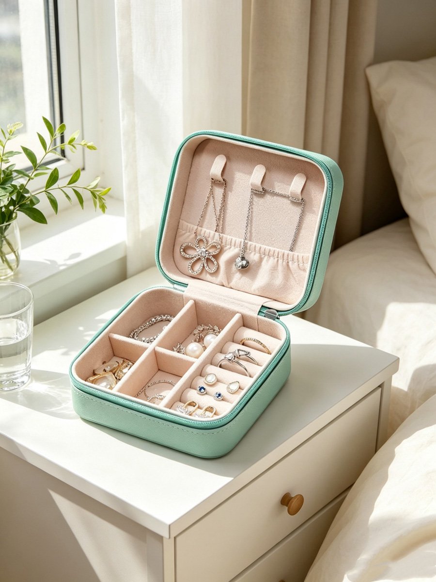 Green Solid Jewelry Organizer