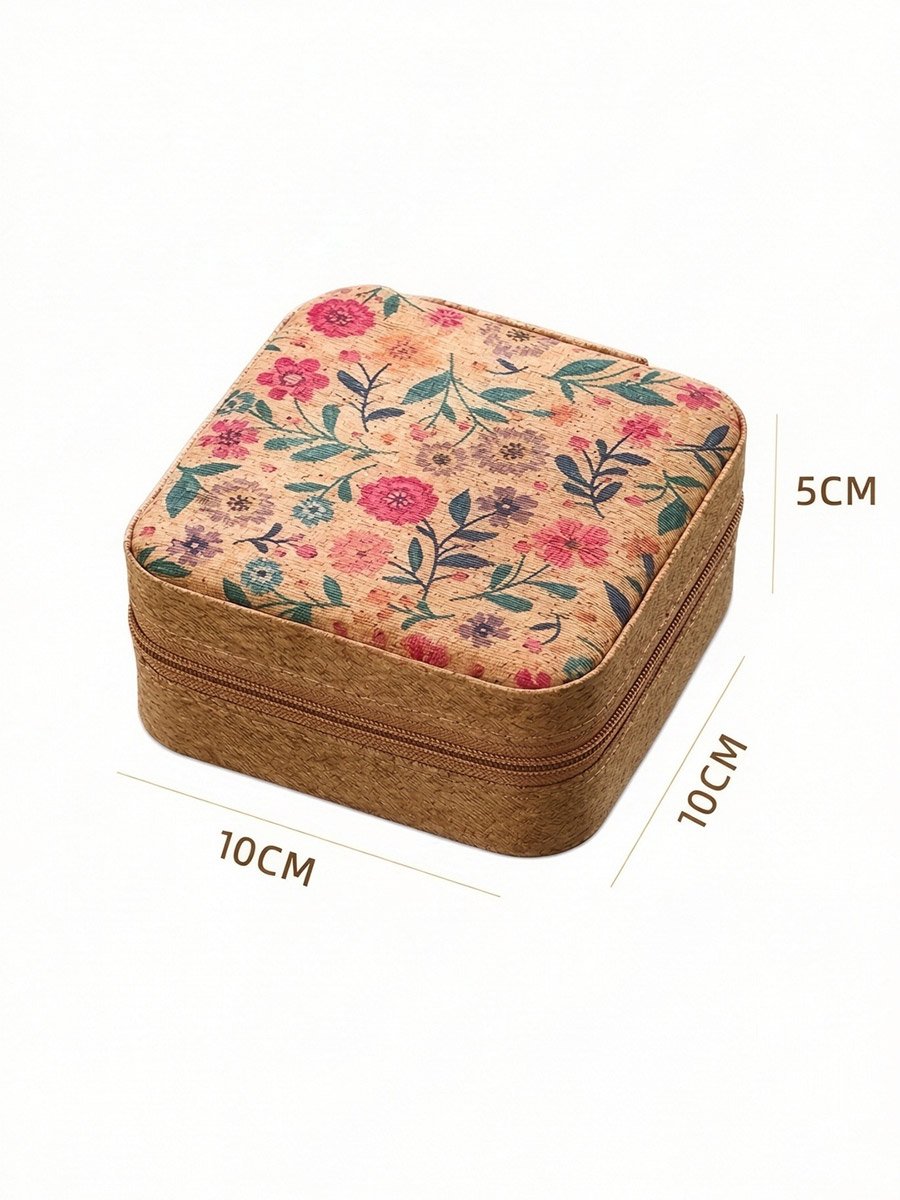 Brown Printed Jewellery Organizer