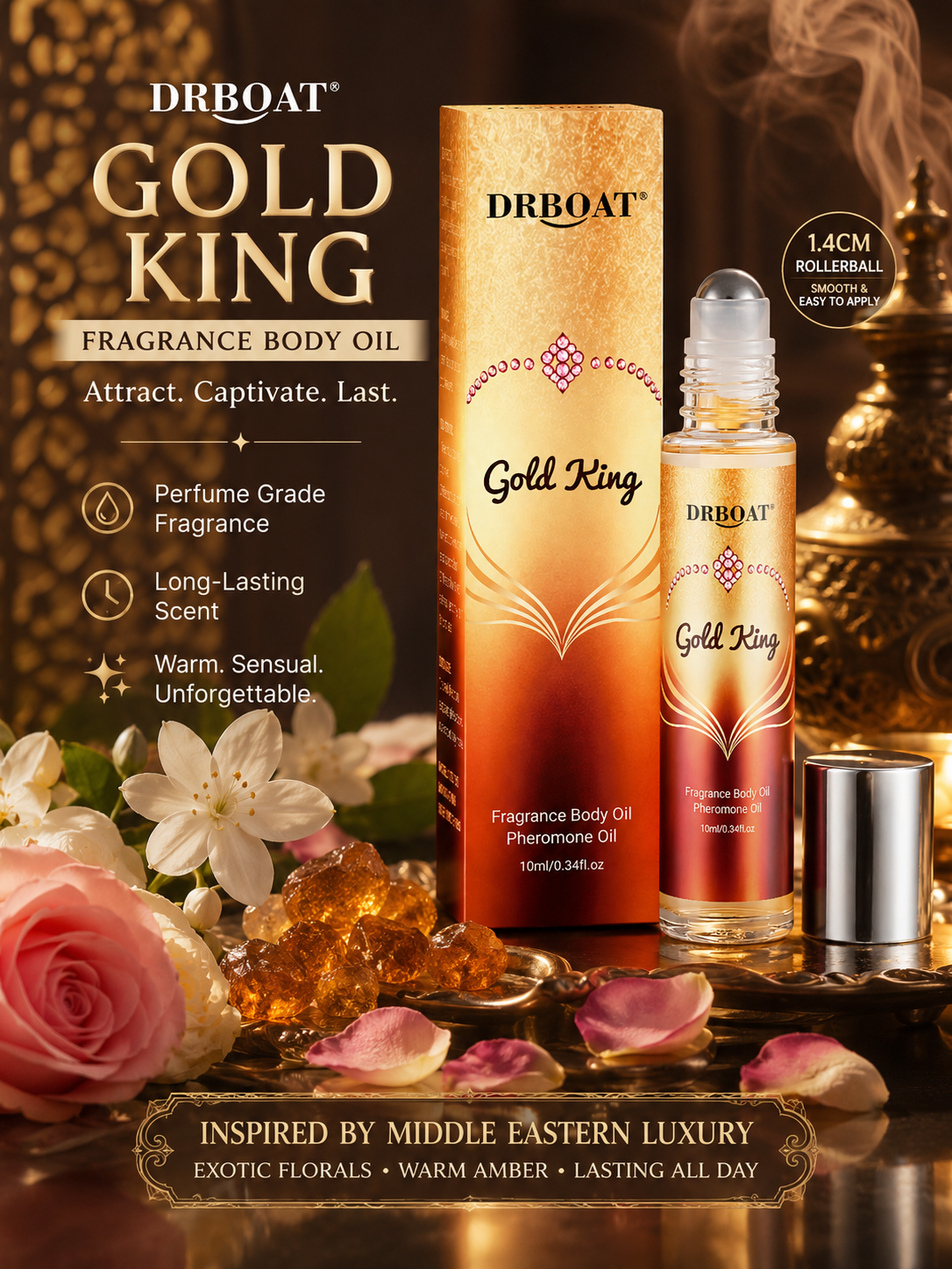 Gold King Pheromone Body Oil - 10Ml
