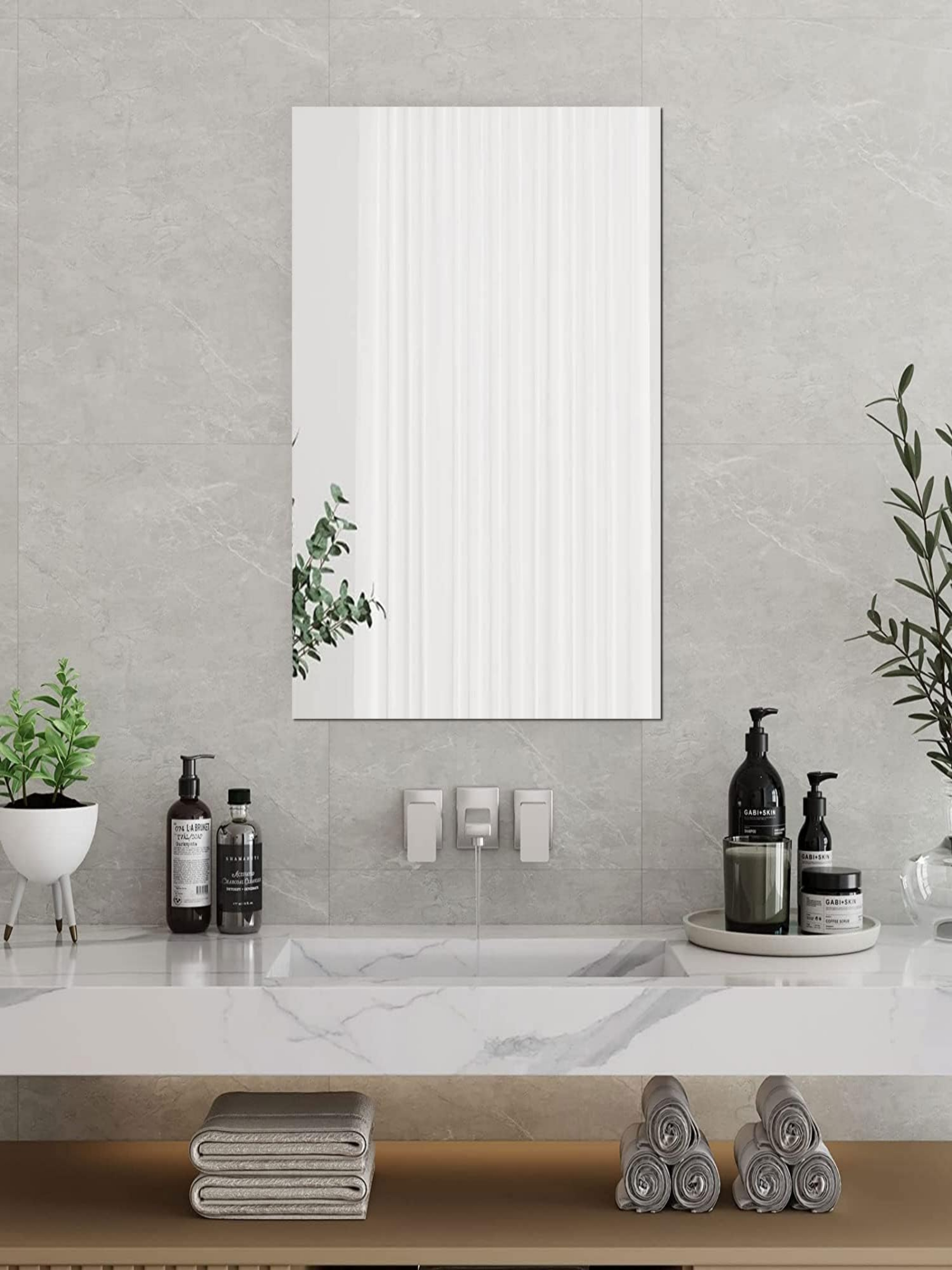 Modern Rectangular Acrylic Wall Mirror - 40x60cm