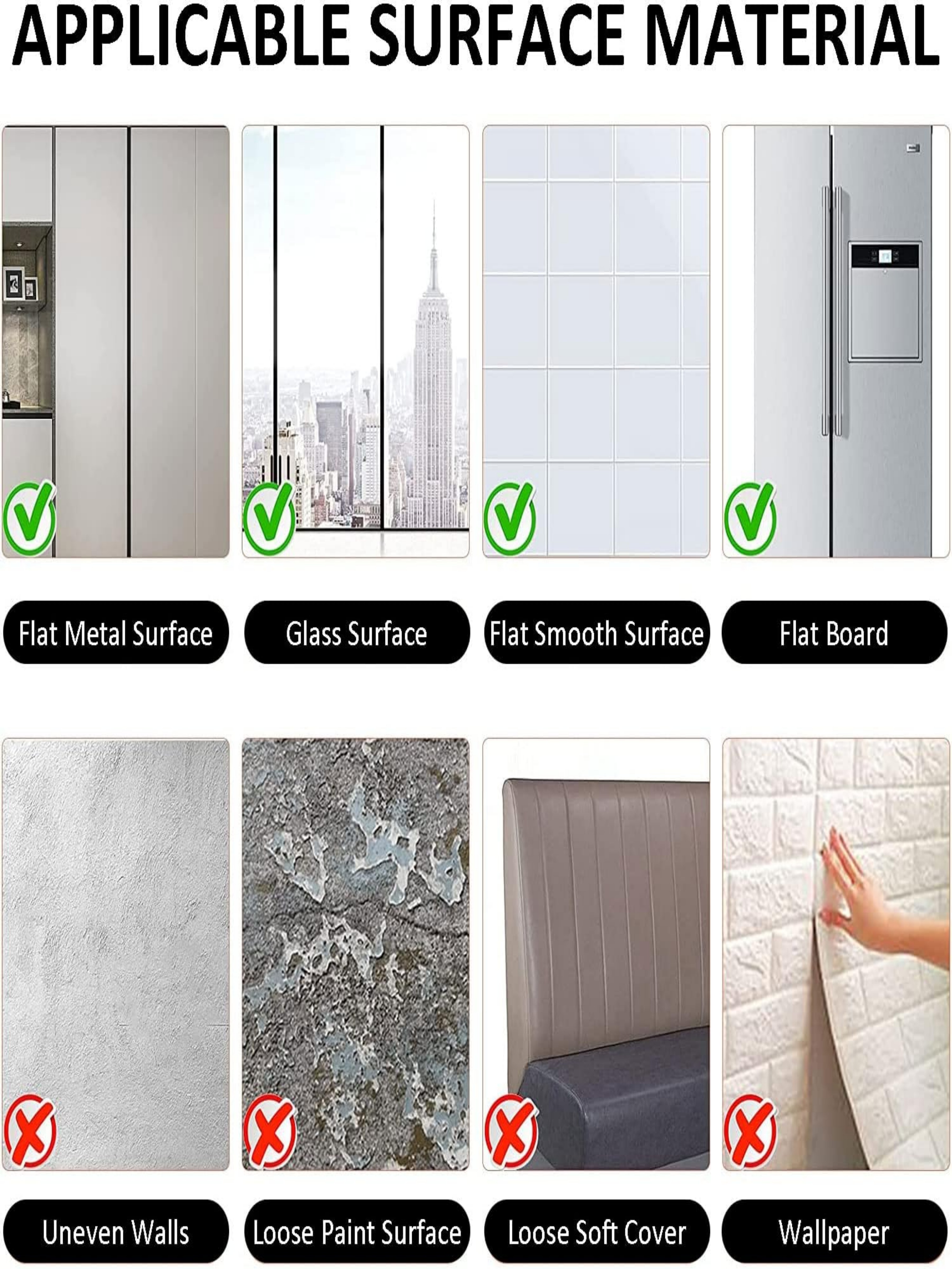 Modern Rectangular Acrylic Wall Mirror - 40x60cm