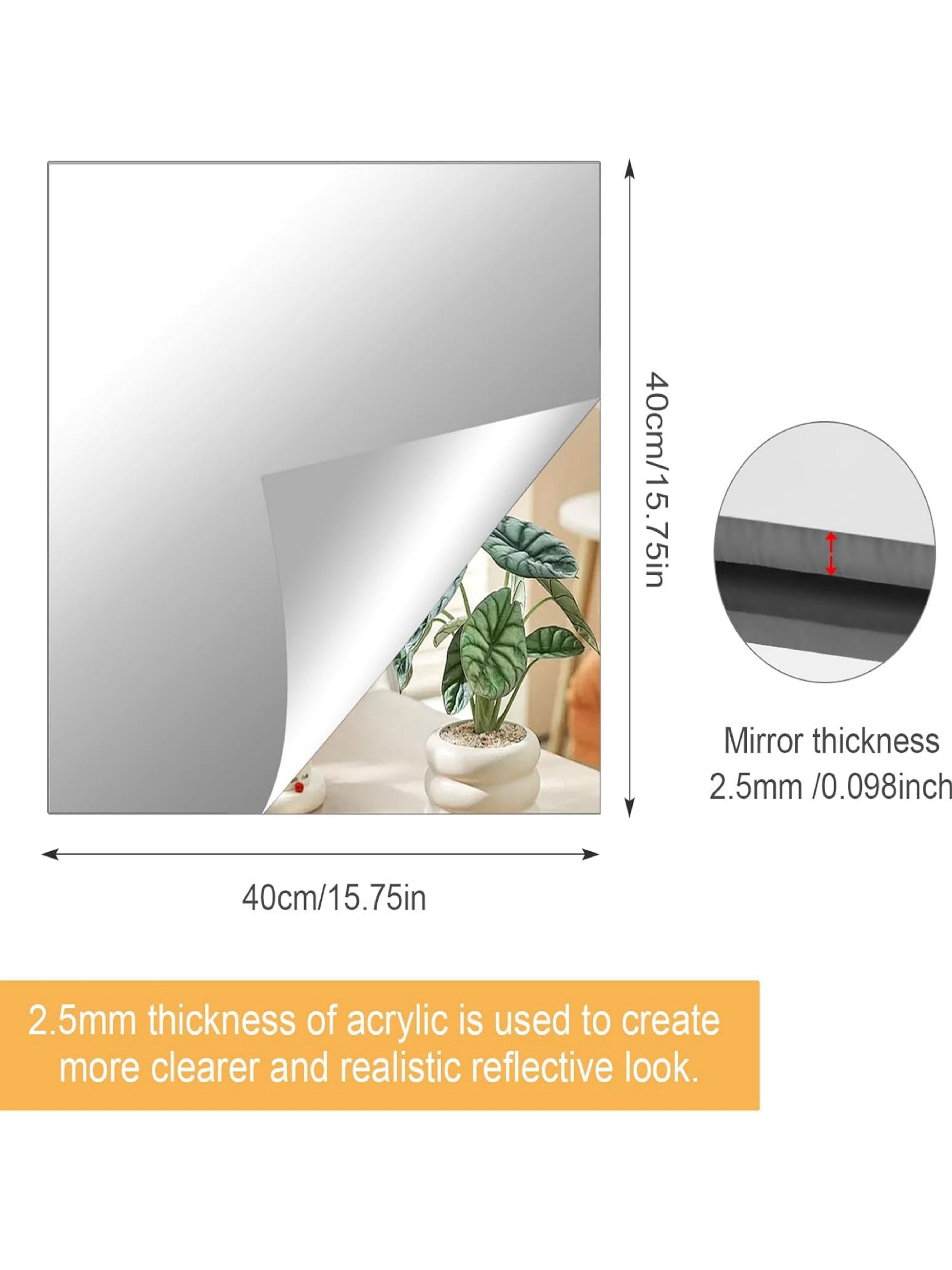 Square Acrylic Wall Mirror